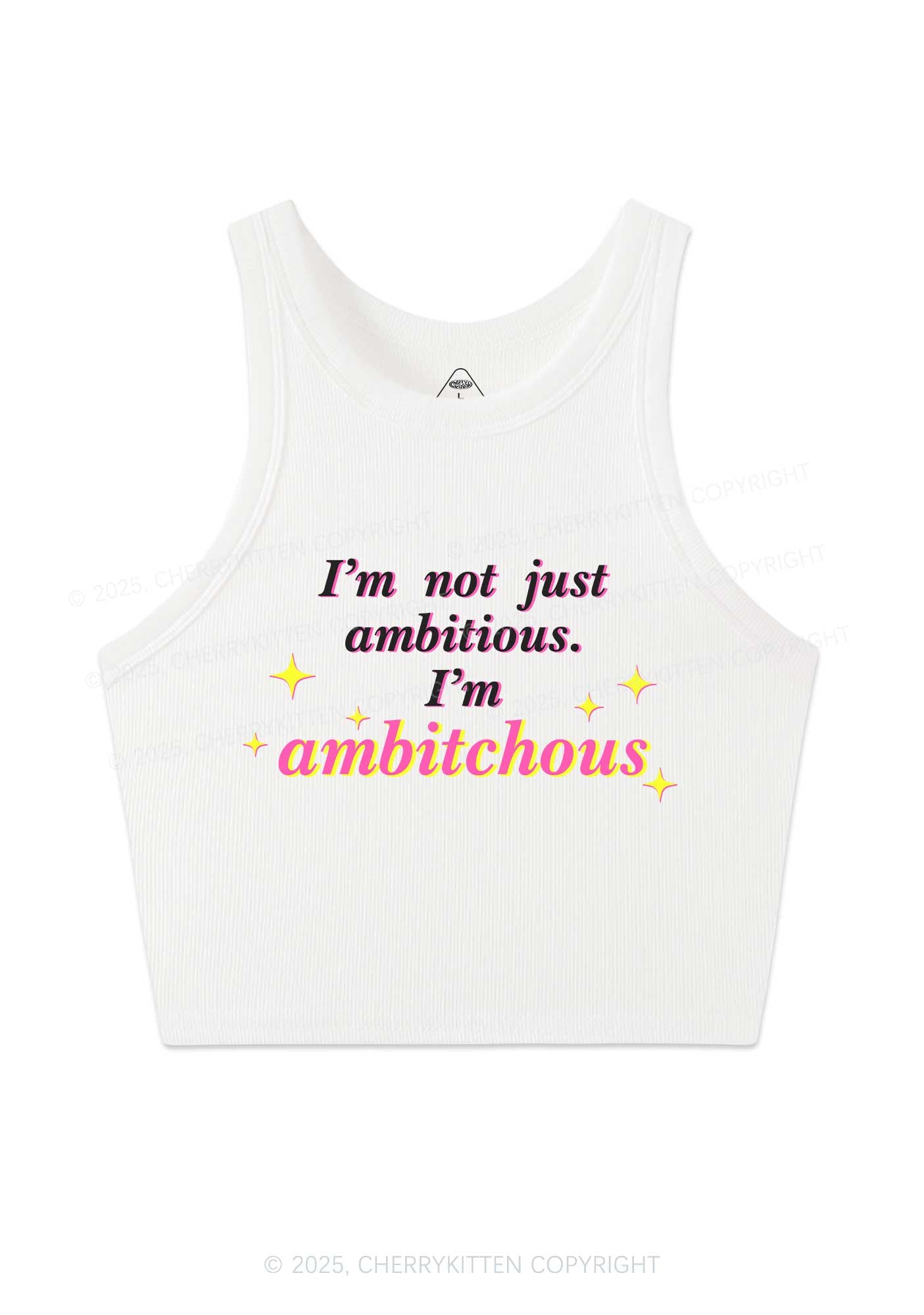 Not Ambitious Im Ambxxchous Y2K Crop Tank Top Cherrykitten