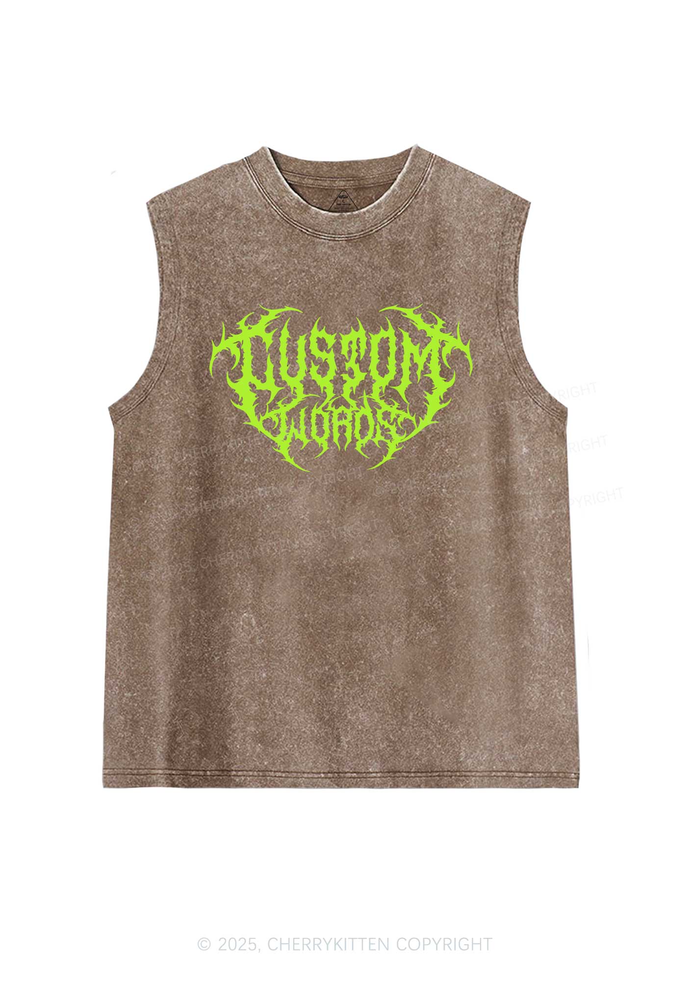 Custom Punk Words Y2K Washed Muscle Tank Cherrykitten