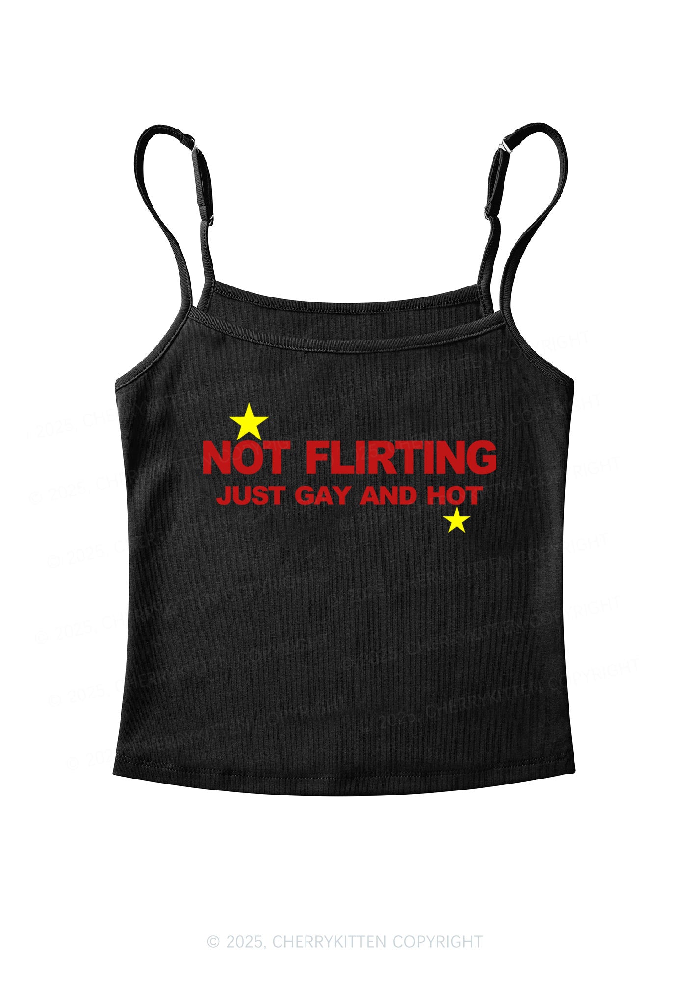 Not Flirting Y2K Spaghetti Strap Cami Cherrykitten