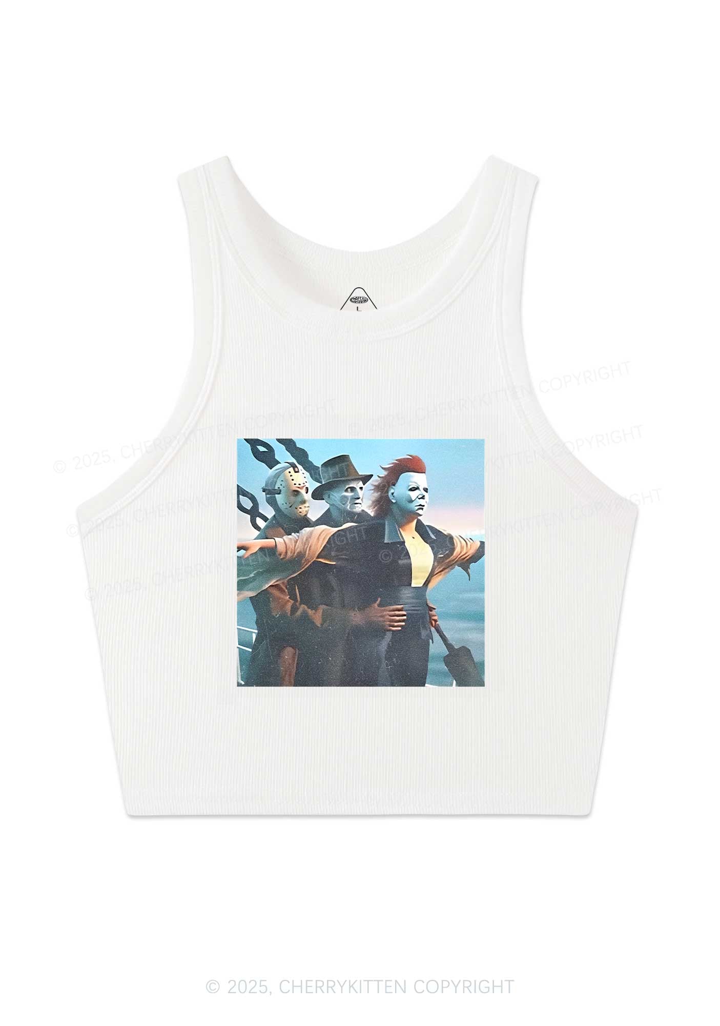 Halloween Horror Characters Y2K Crop Tank Top Cherrykitten
