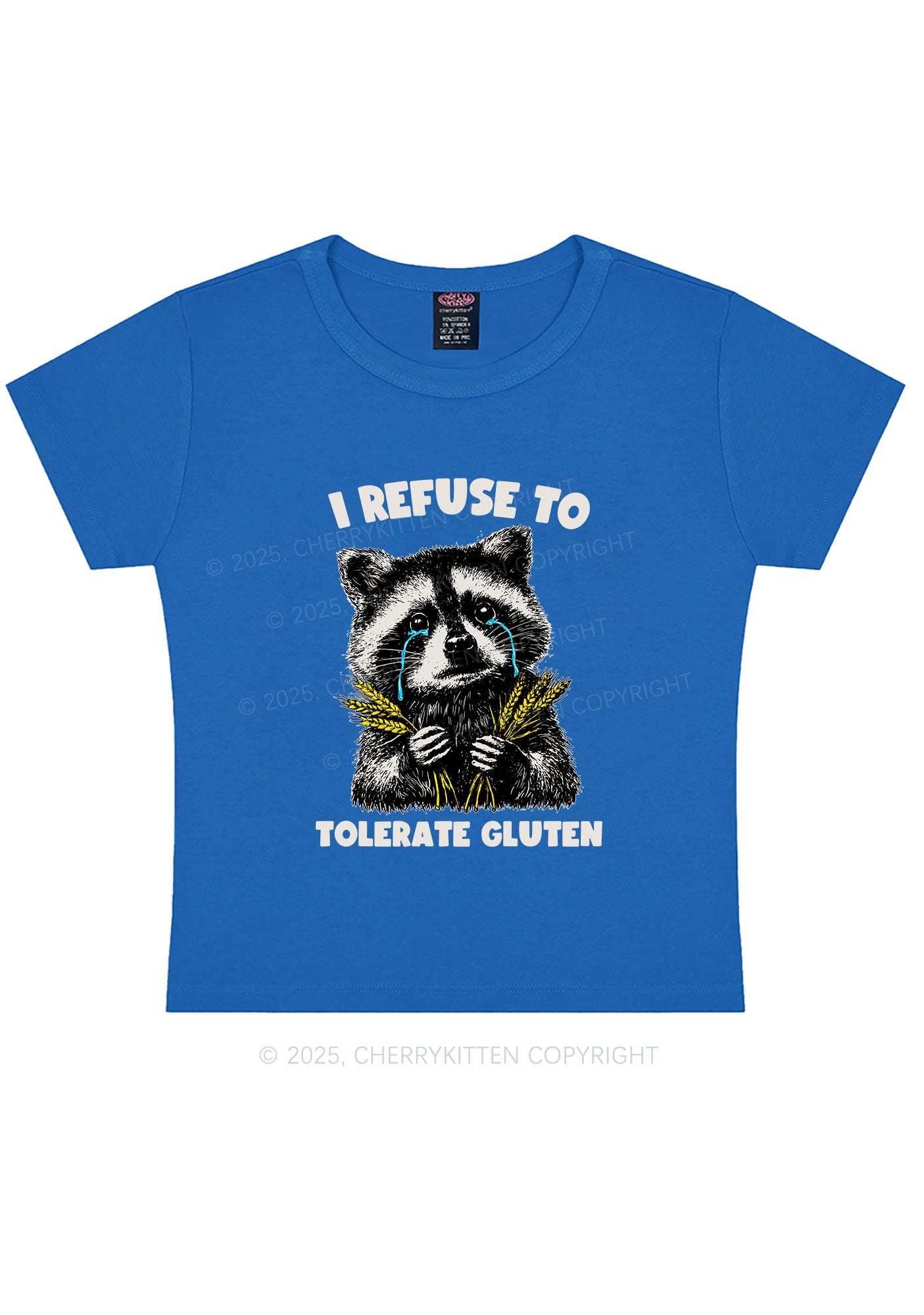 Refuse To Tolerate Gluten Y2K Baby Tee Cherrykitten
