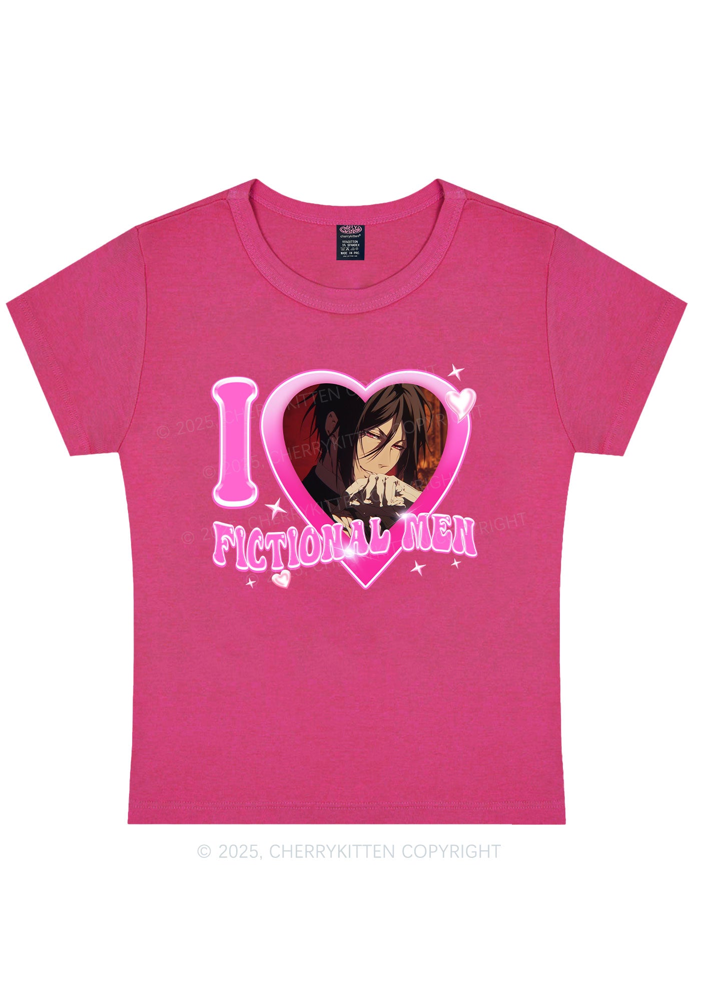 Custom I Love Fictional Men Y2K Baby Tee Cherrykitten