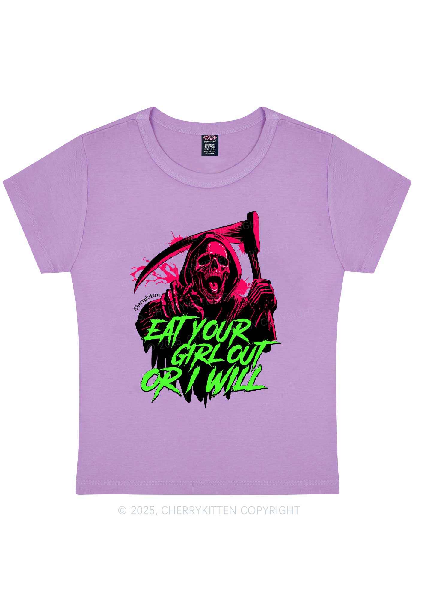 Hallowen Ghost Eat Your Girl Out Y2K Baby Tee Cherrykitten