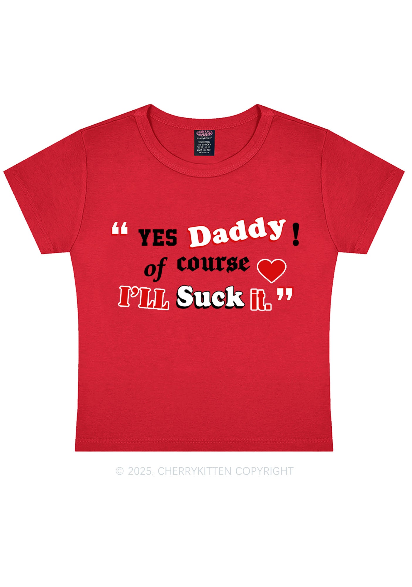 Daddy Suck It Y2K Baby Tee Cherrykitten