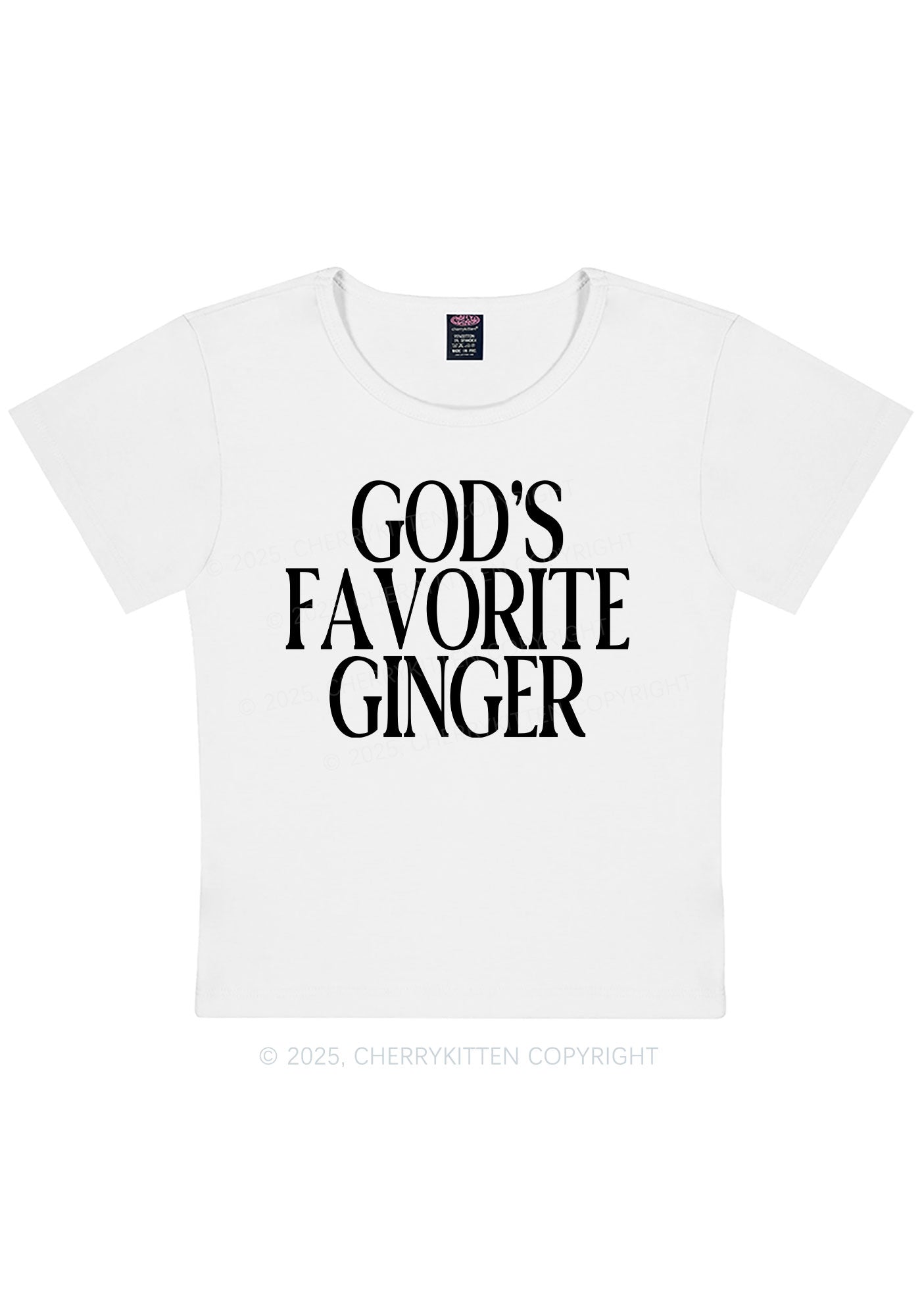 Gods Favorite Ginger Y2K Baby Tee Cherrykitten