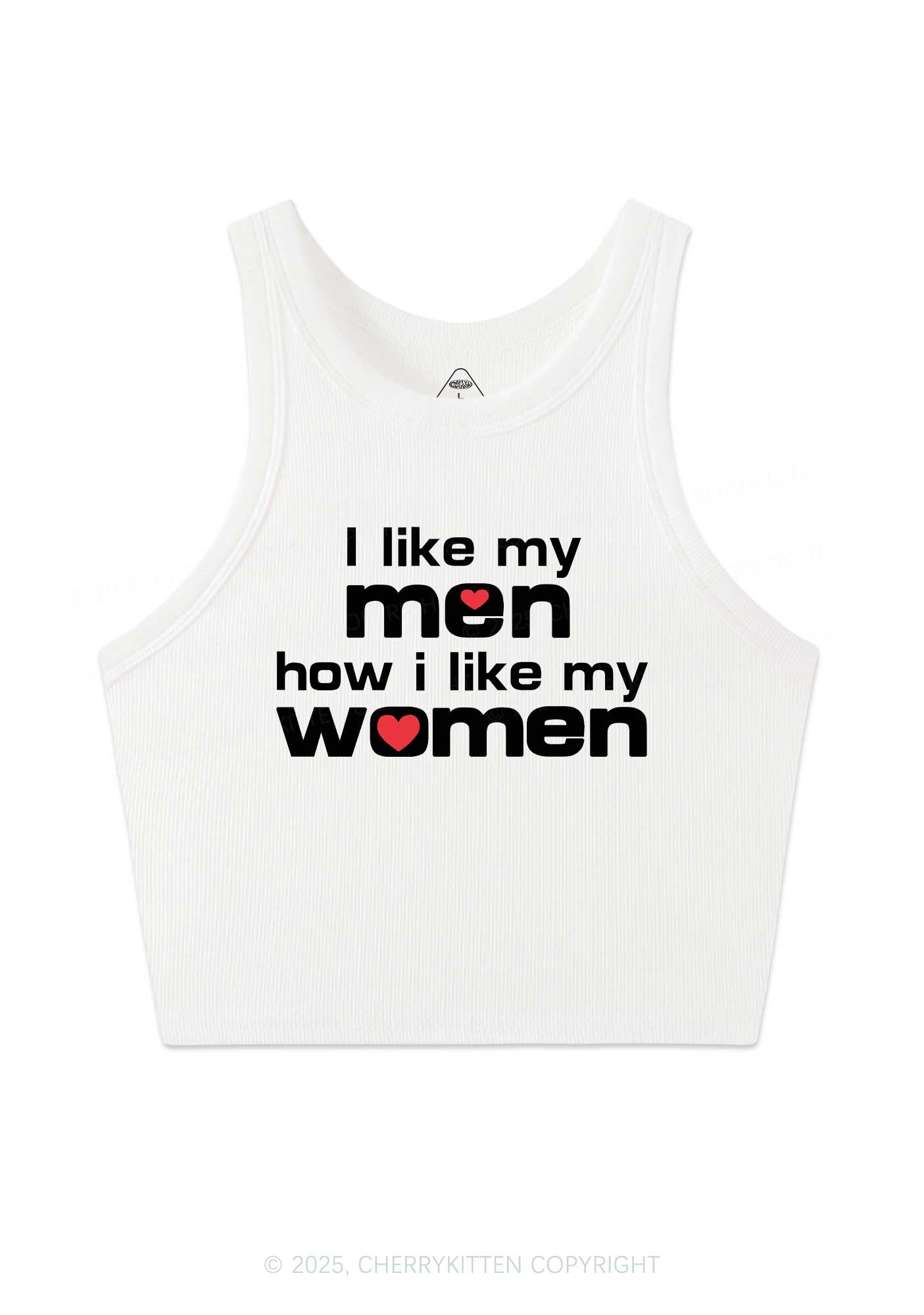 I Like My Men Pride Y2K Crop Tank Top Cherrykitten