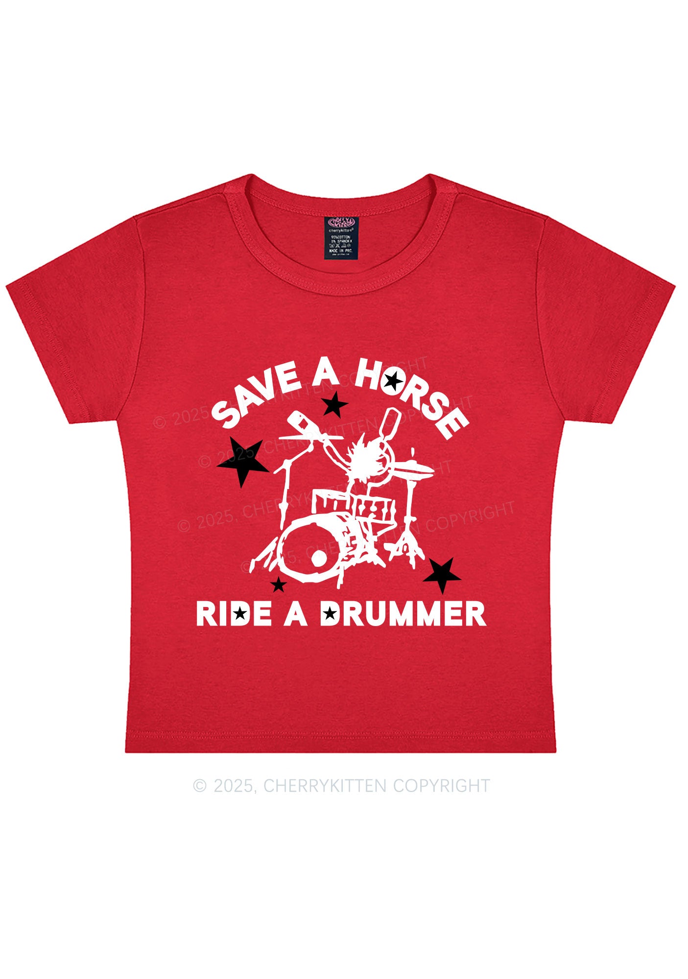 Save Horse Ride Drummer Y2K Baby Tee Cherrykitten