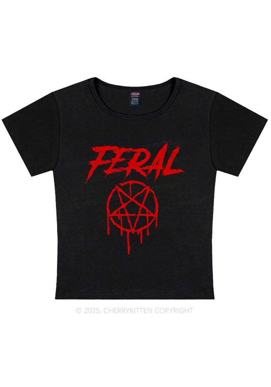Halloween Feral Y2K Baby Tee Cherrykitten