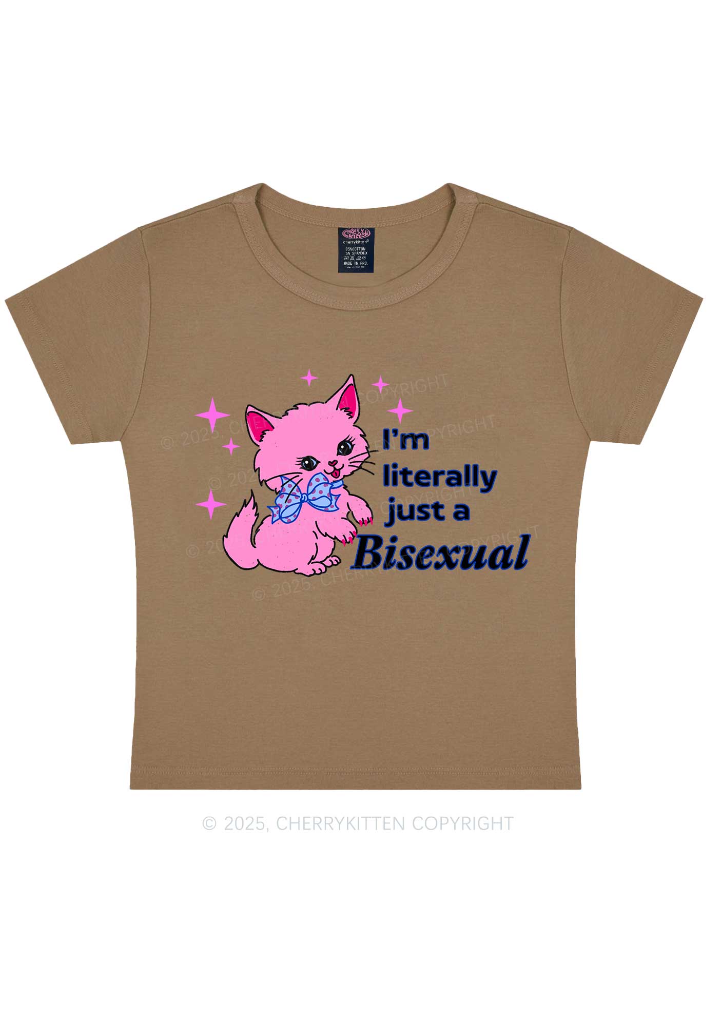 Literally Just A Bisexual Pride Y2K Baby Tee Cherrykitten