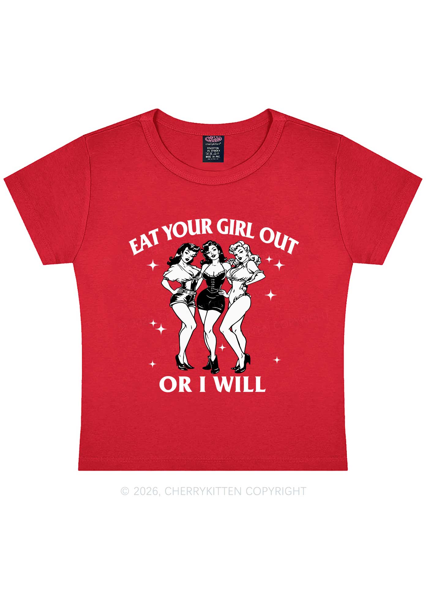 Eat Your Cowgirls Out Pride Y2K Baby Tee Cherrykitten
