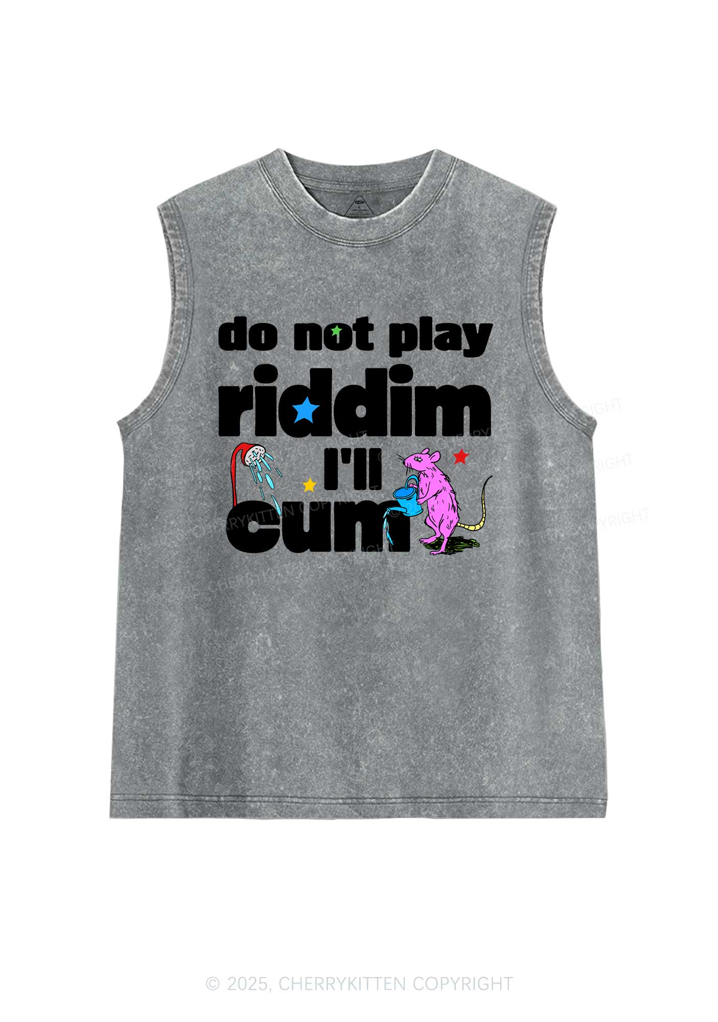 Do Not Play Riddim Y2K Washed Muscle Tank Cherrykitten