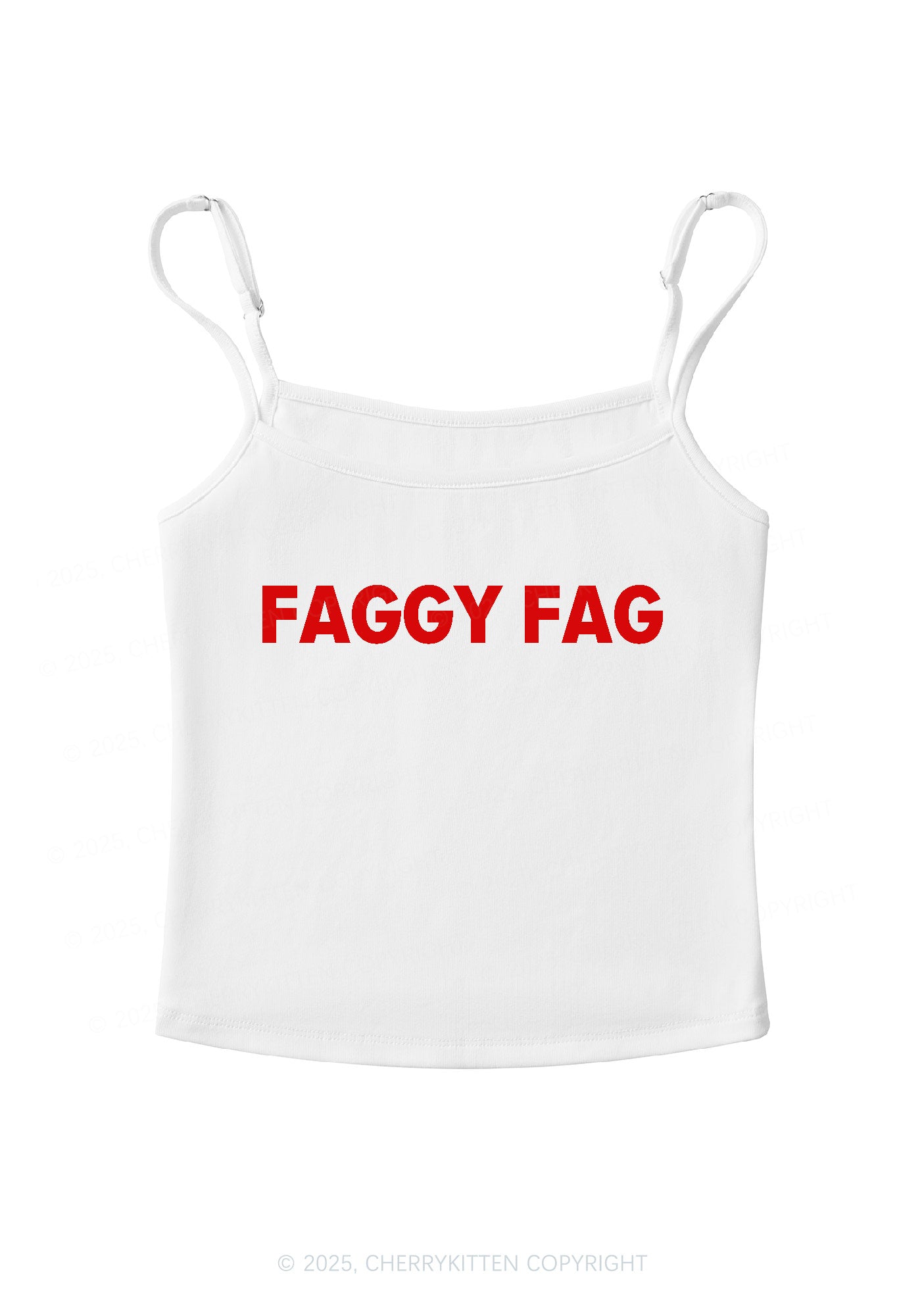 Faggy Fag Pride Y2K Spaghetti Strap Cami Cherrykitten