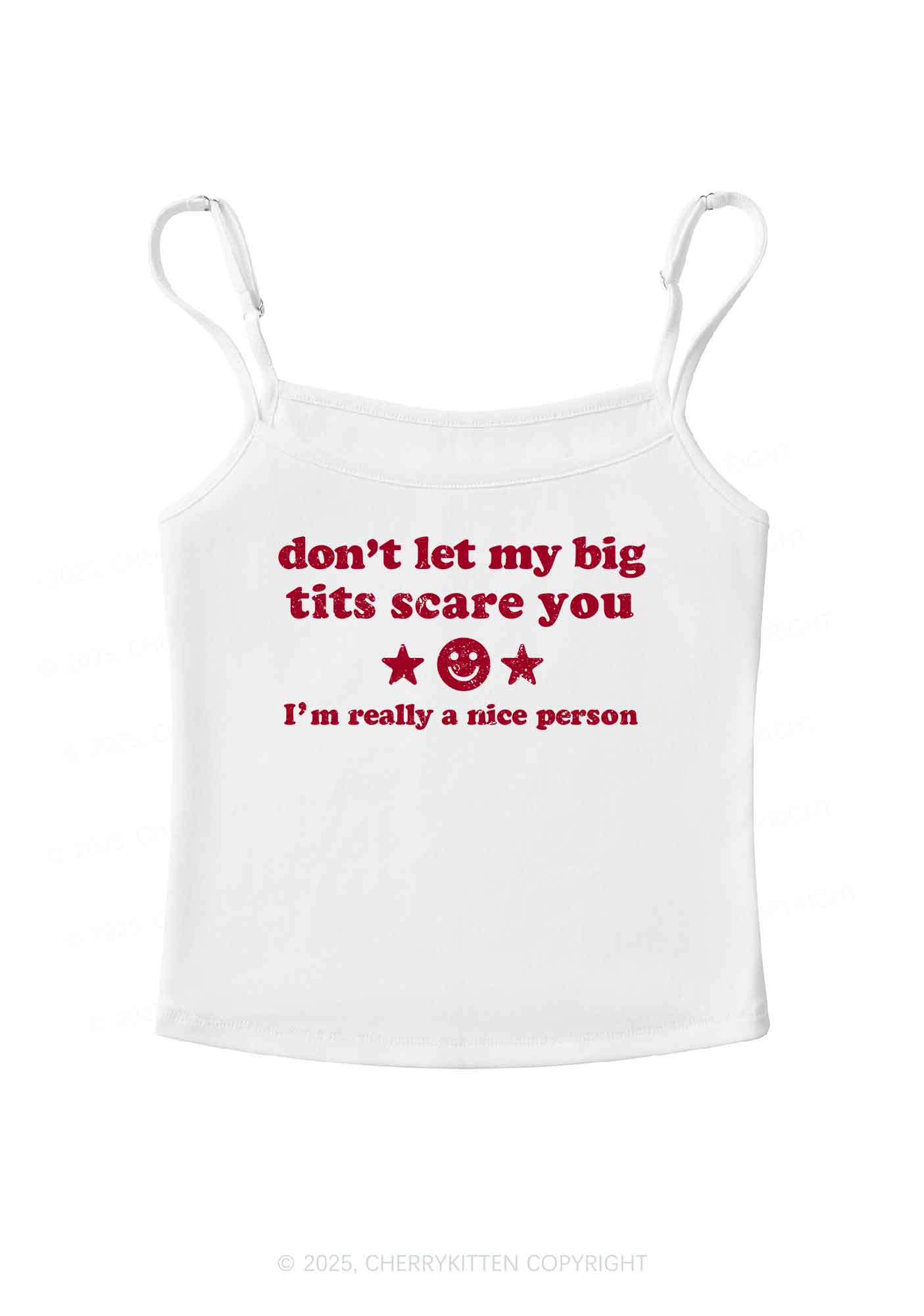 Don't Let My Big Txts Scare You Y2K Spaghetti Strap Cami Cherrykitten
