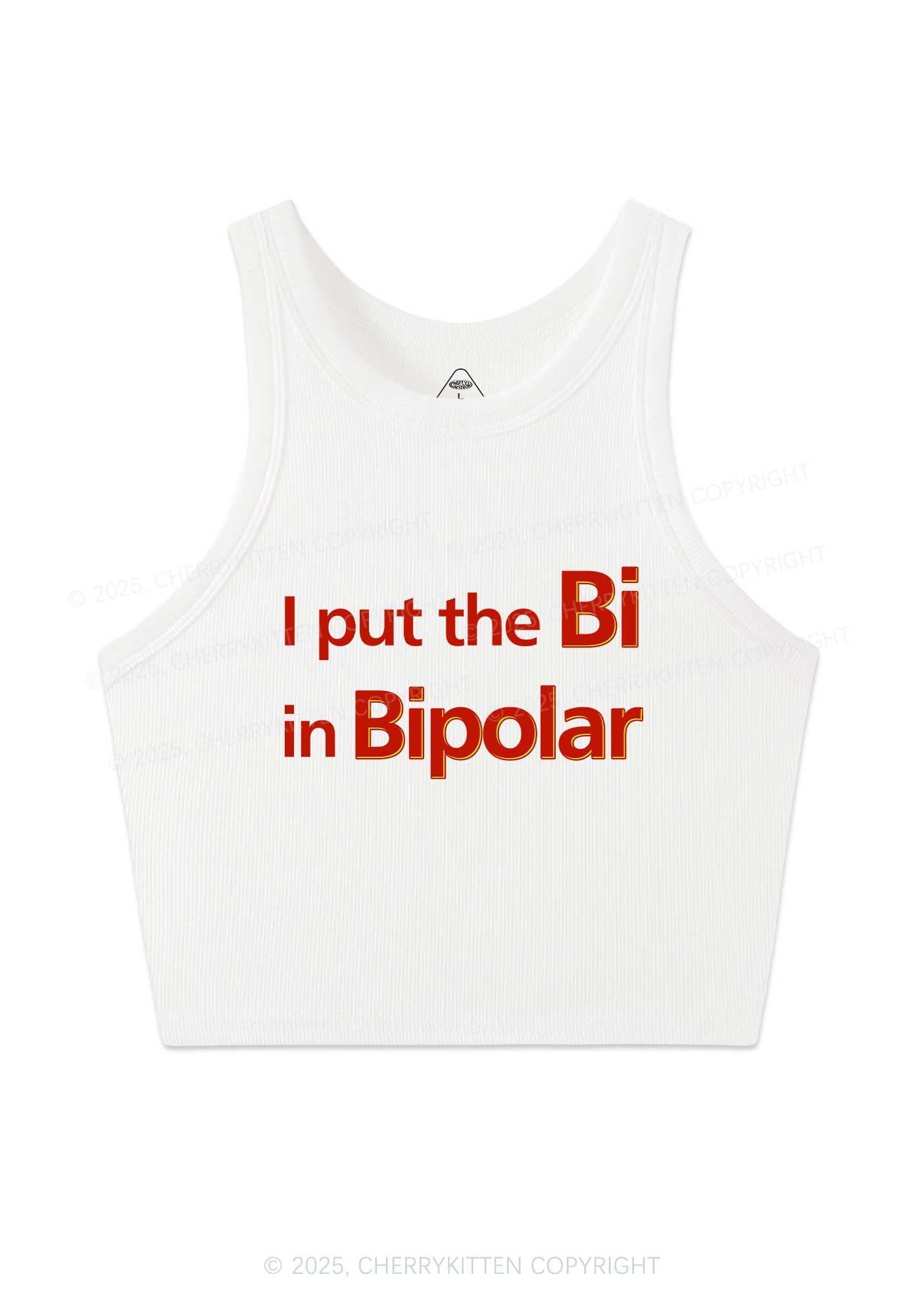 Bi In Bipolar Y2K Crop Tank Top Cherrykitten