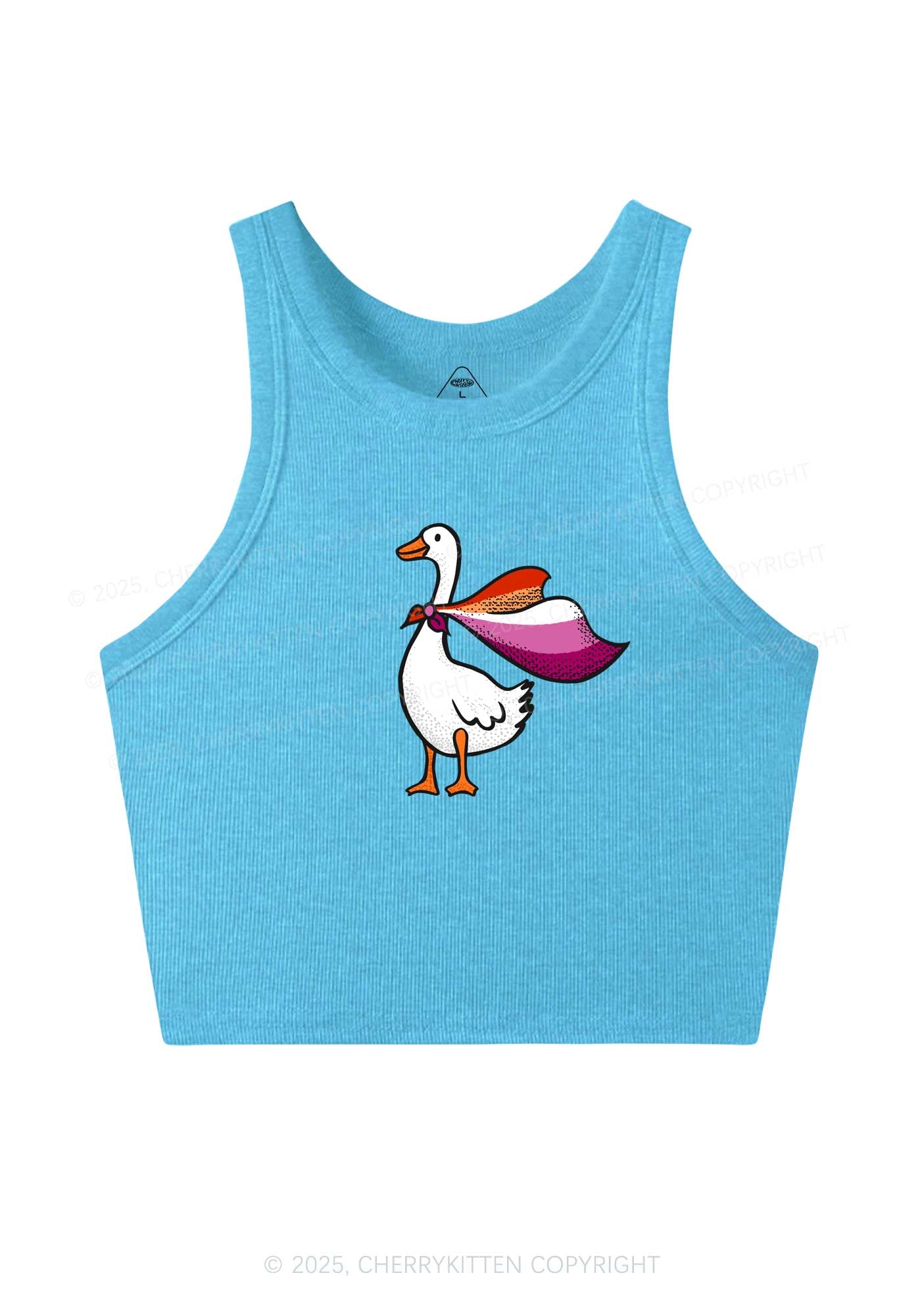 Lesbian Goose Pride Y2K Crop Tank Top Cherrykitten