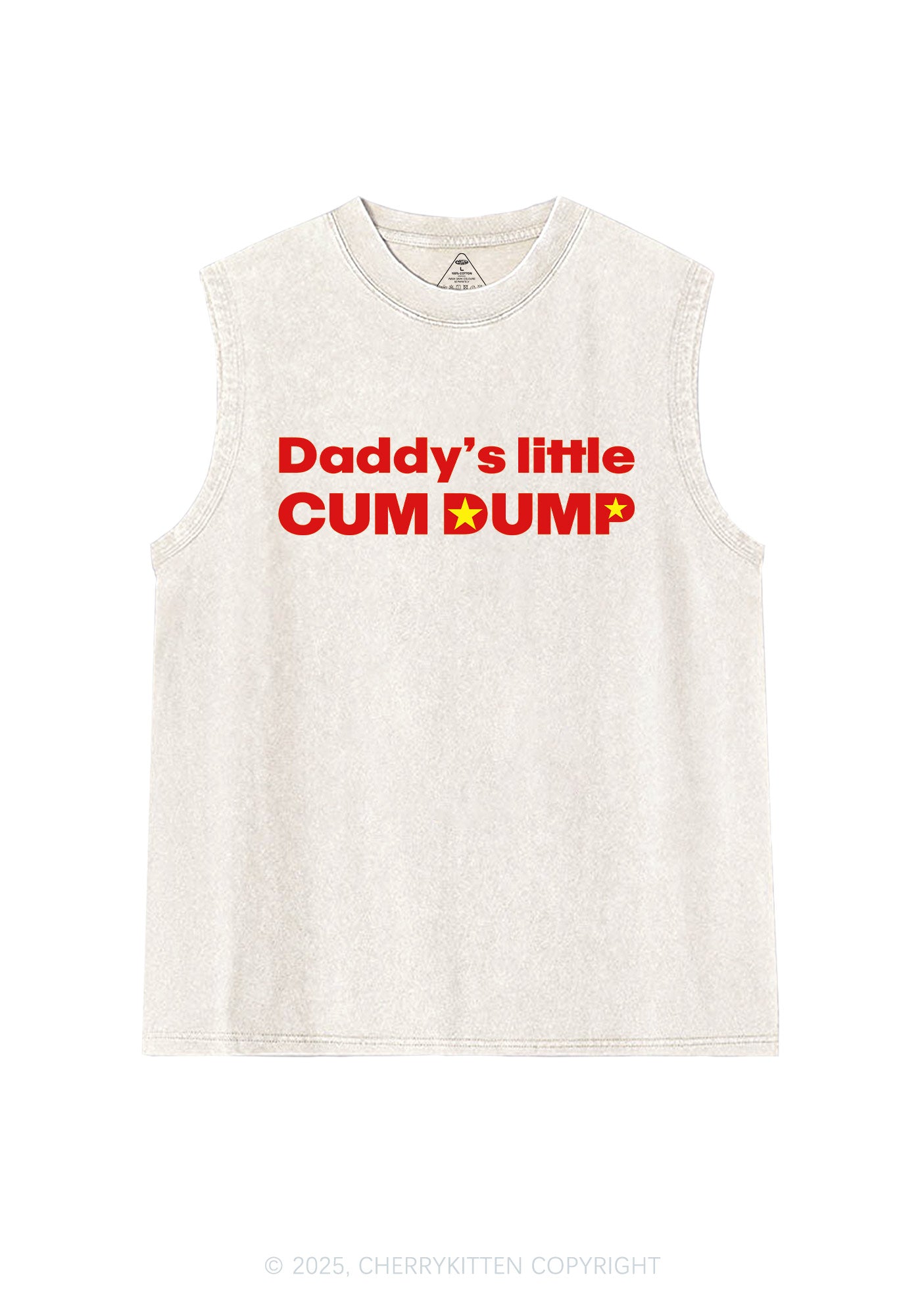 Daddys Little Cum Dump Y2K Washed Muscle Tank Cherrykitten