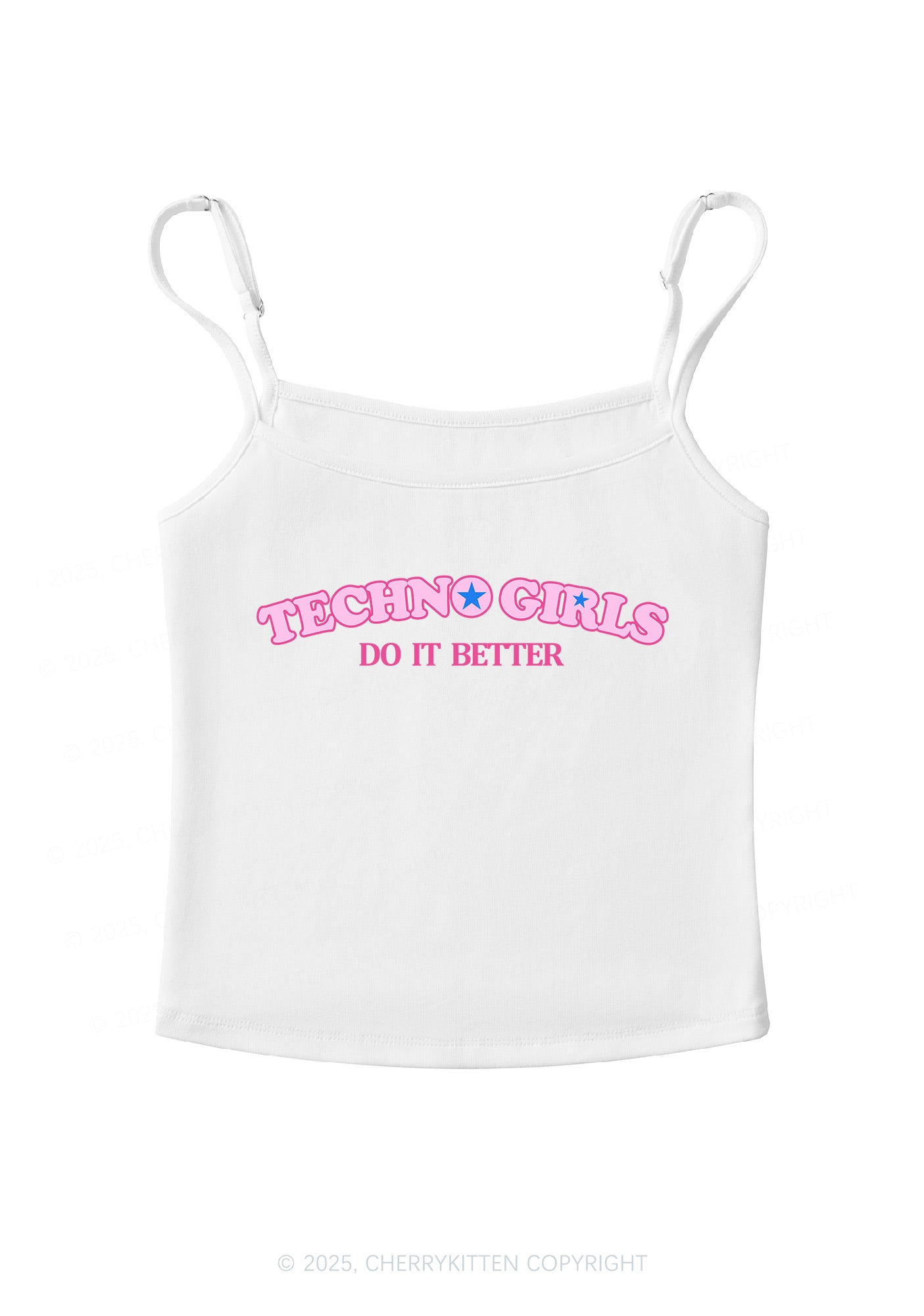 Techno Girl Do Better Y2K Spaghetti Strap Cami Cherrykitten