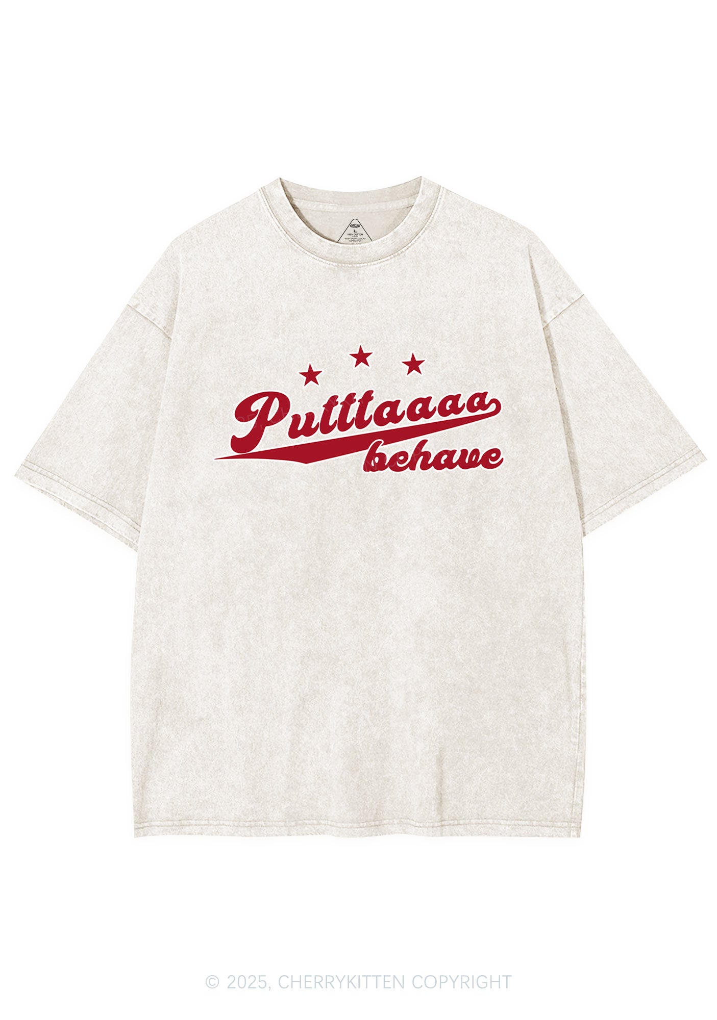 Putttaaaa Behave Y2K Shirts Washed Tee Cherrykitten