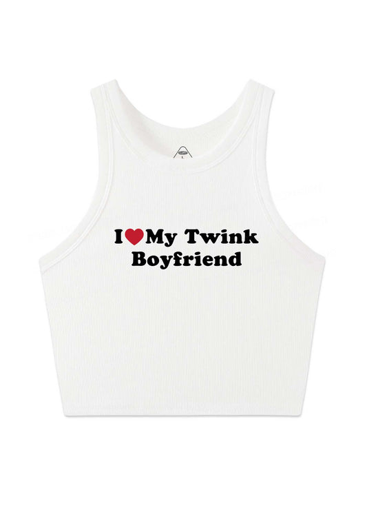 I Love My Twink BF Pride Y2K Crop Tank Top Cherrykitten