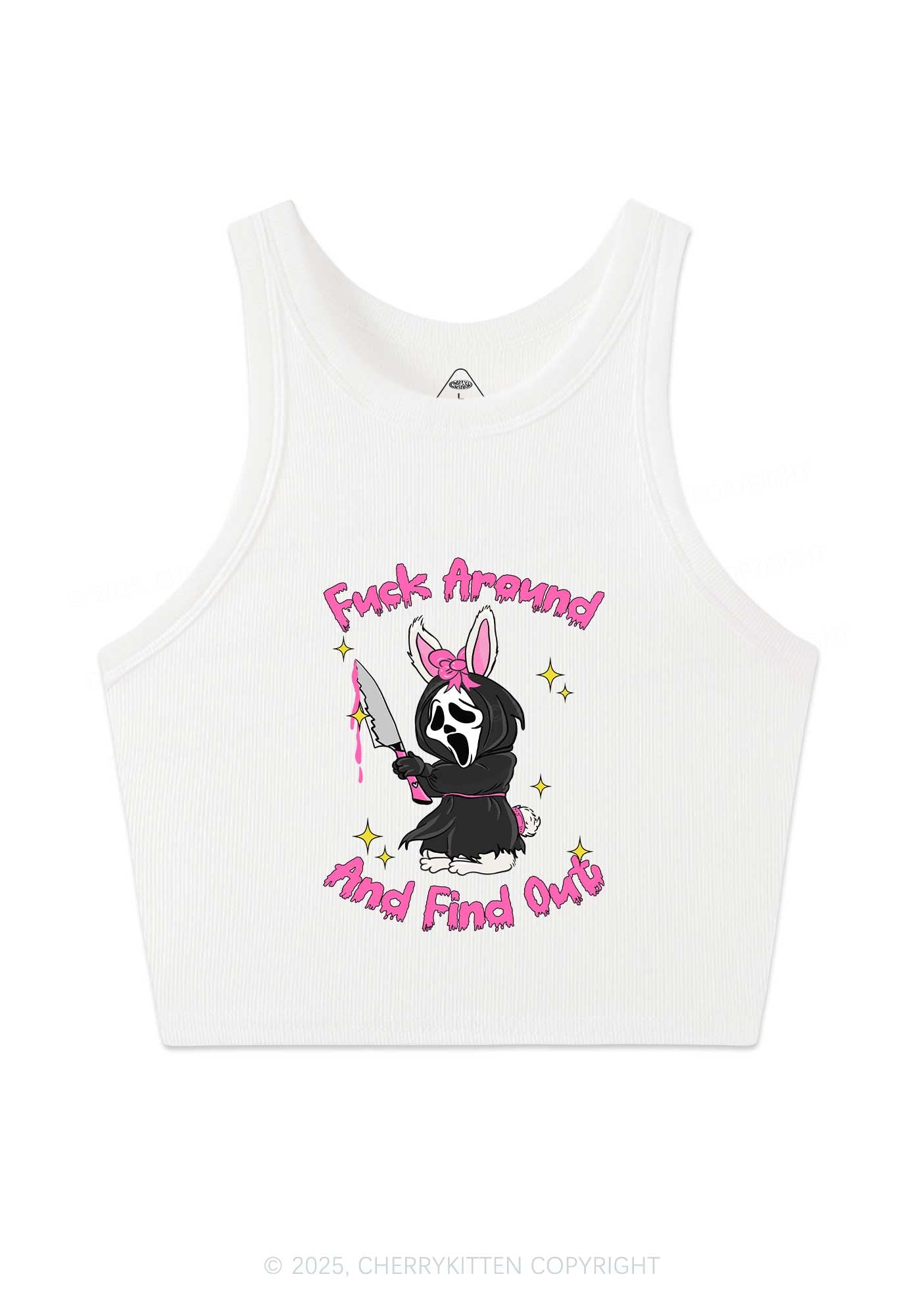 Halloween Fxxk Around Find Out Y2K Crop Tank Top Cherrykitten