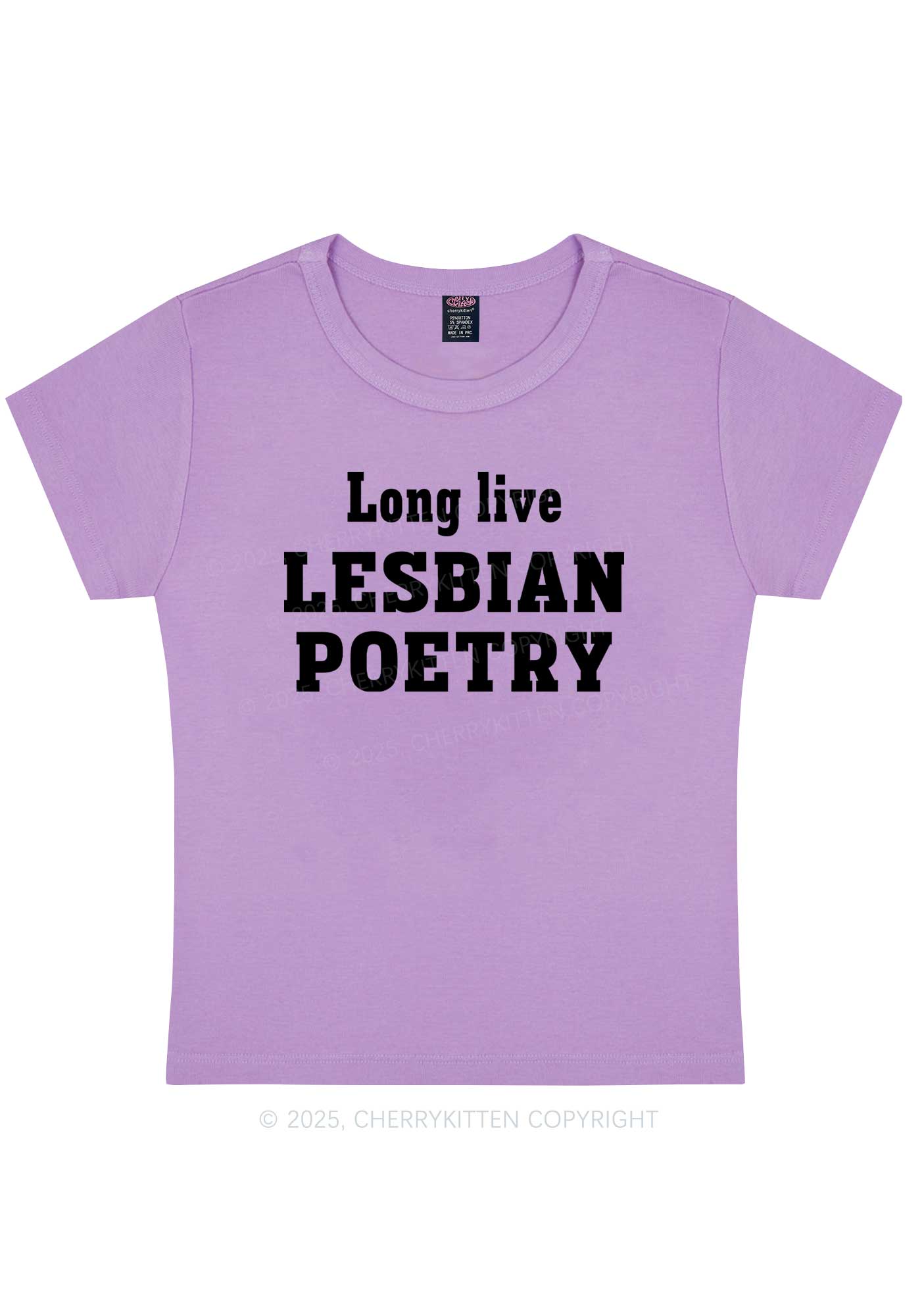 Lesbian Poetry Pride Y2K Baby Tee Cherrykitten
