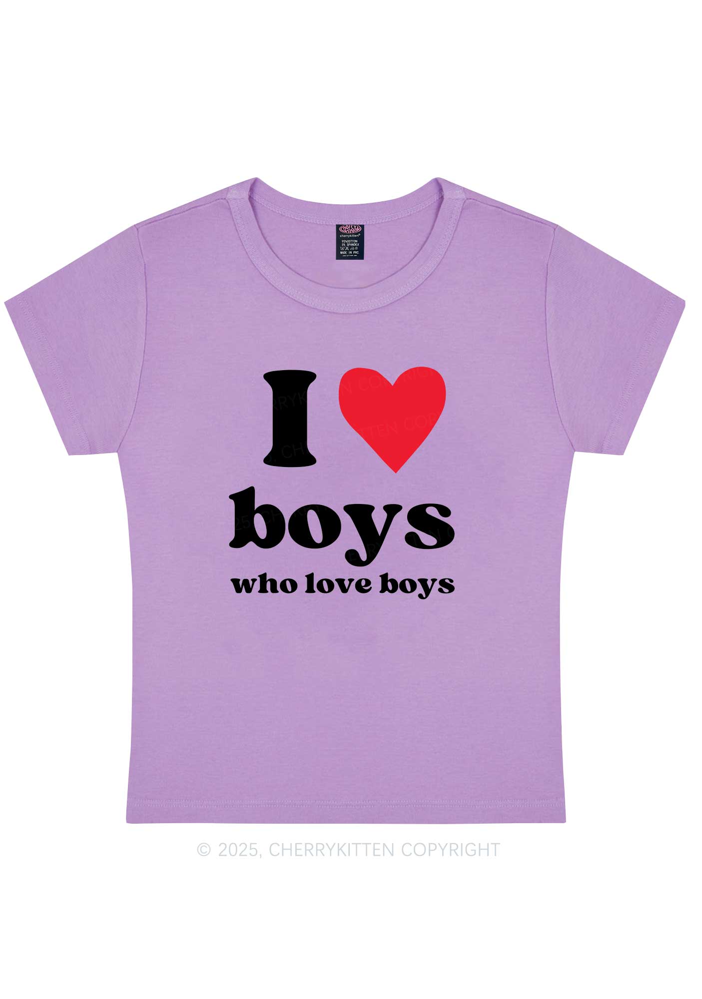I Love Boys Pride Y2K Baby Tee Cherrykitten