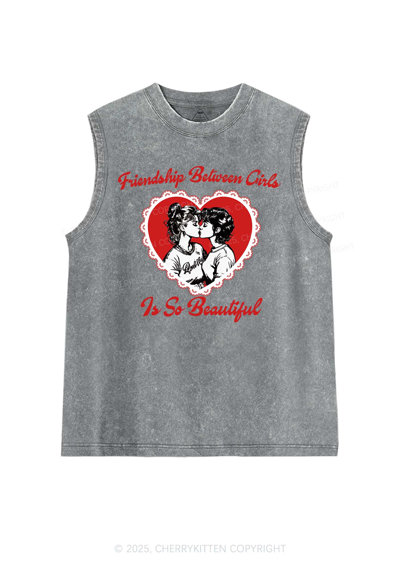 Friendship Between Girls Pride Y2K Washed Muscle Tank Cherrykitten