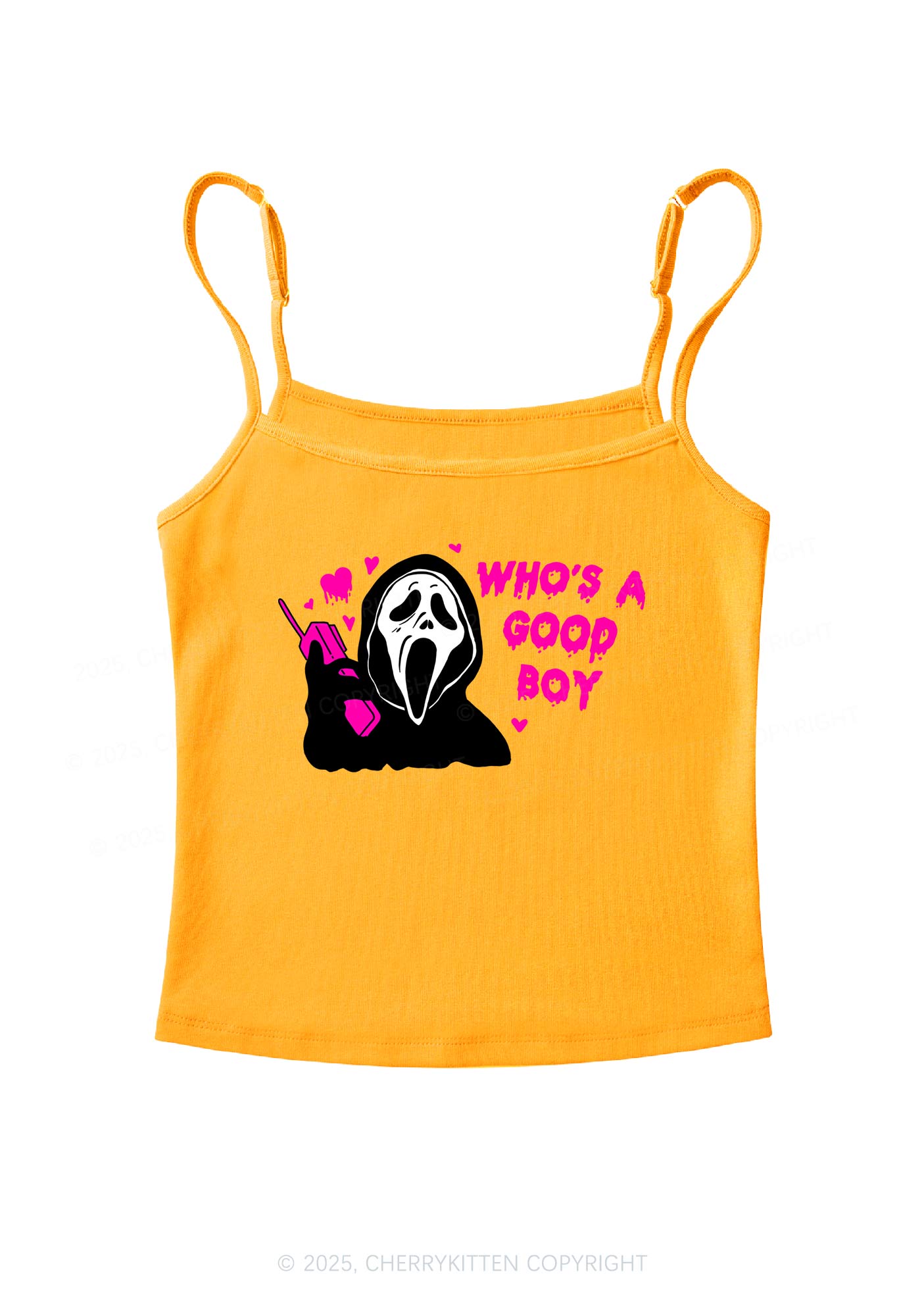 Halloween Whos Good Boy Y2K Spaghetti Strap Cami Cherrykitten