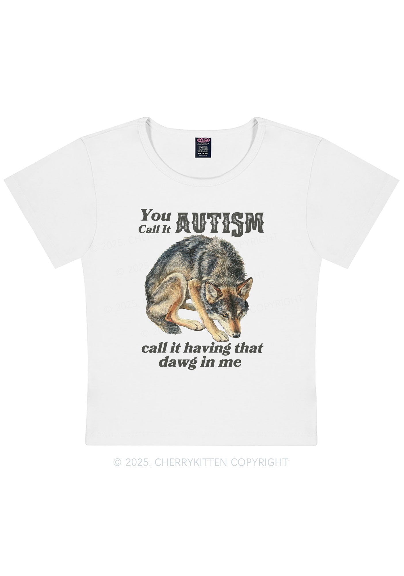 You Call It Autism Y2K Baby Tee Cherrykitten