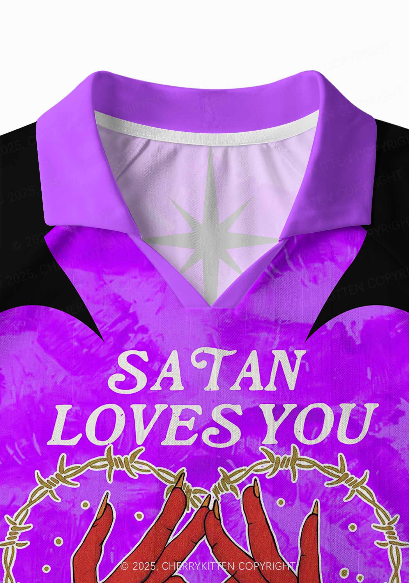 Custom Halloween Satan Loves You Y2K Sport Long Sleeve Jersey Shirts Cherrykitten