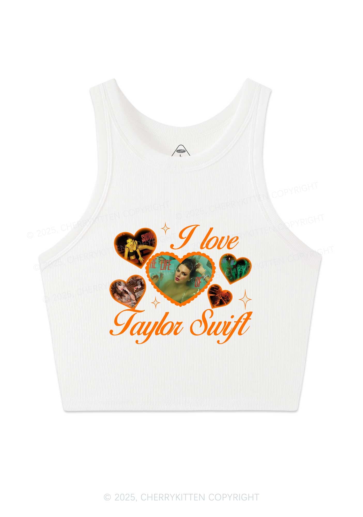 Love Heart TS Y2K Crop Tank Top Cherrykitten
