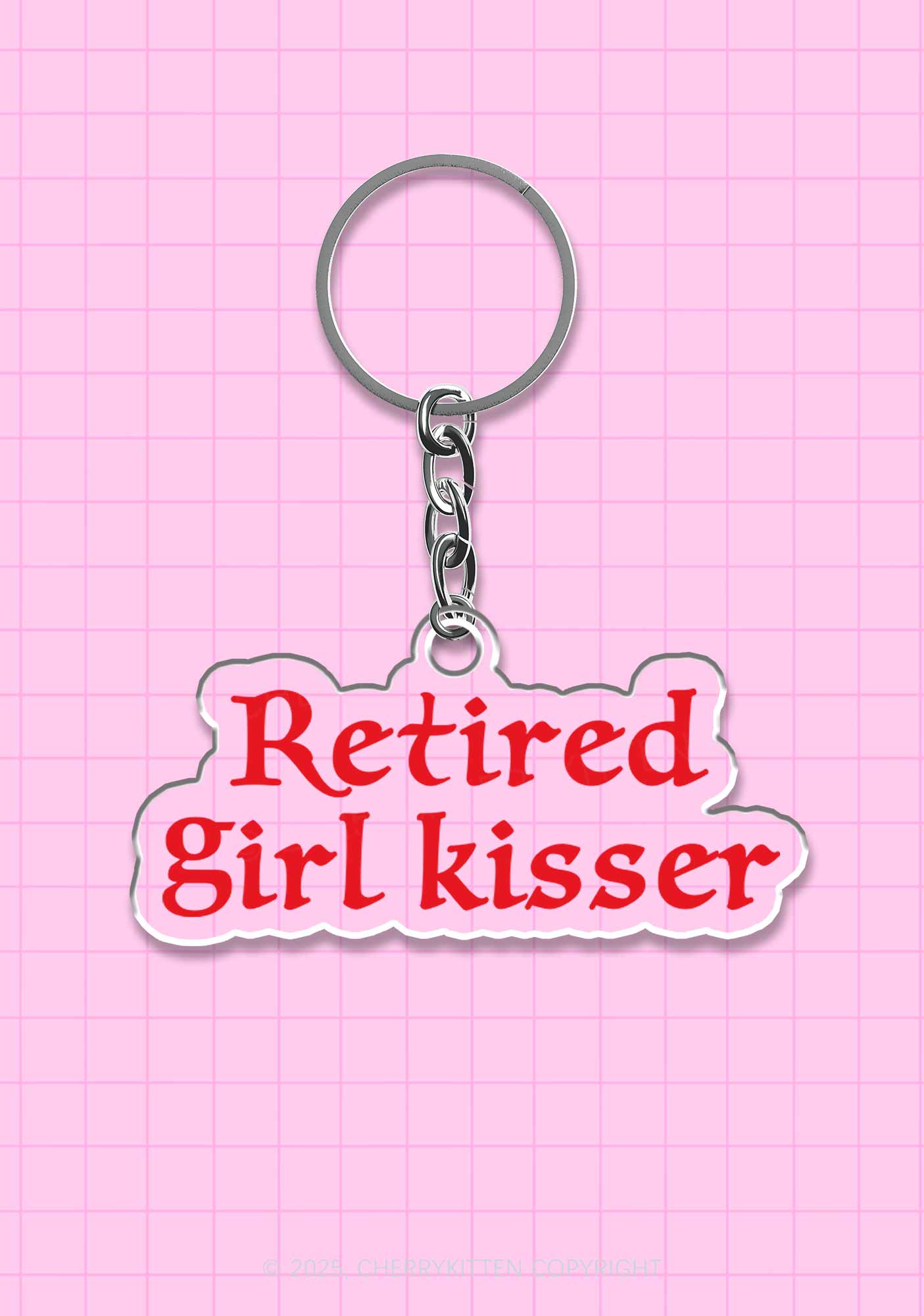 Retired Girl Kisser Pride 1Pc Y2K Keychain Cherrykitten