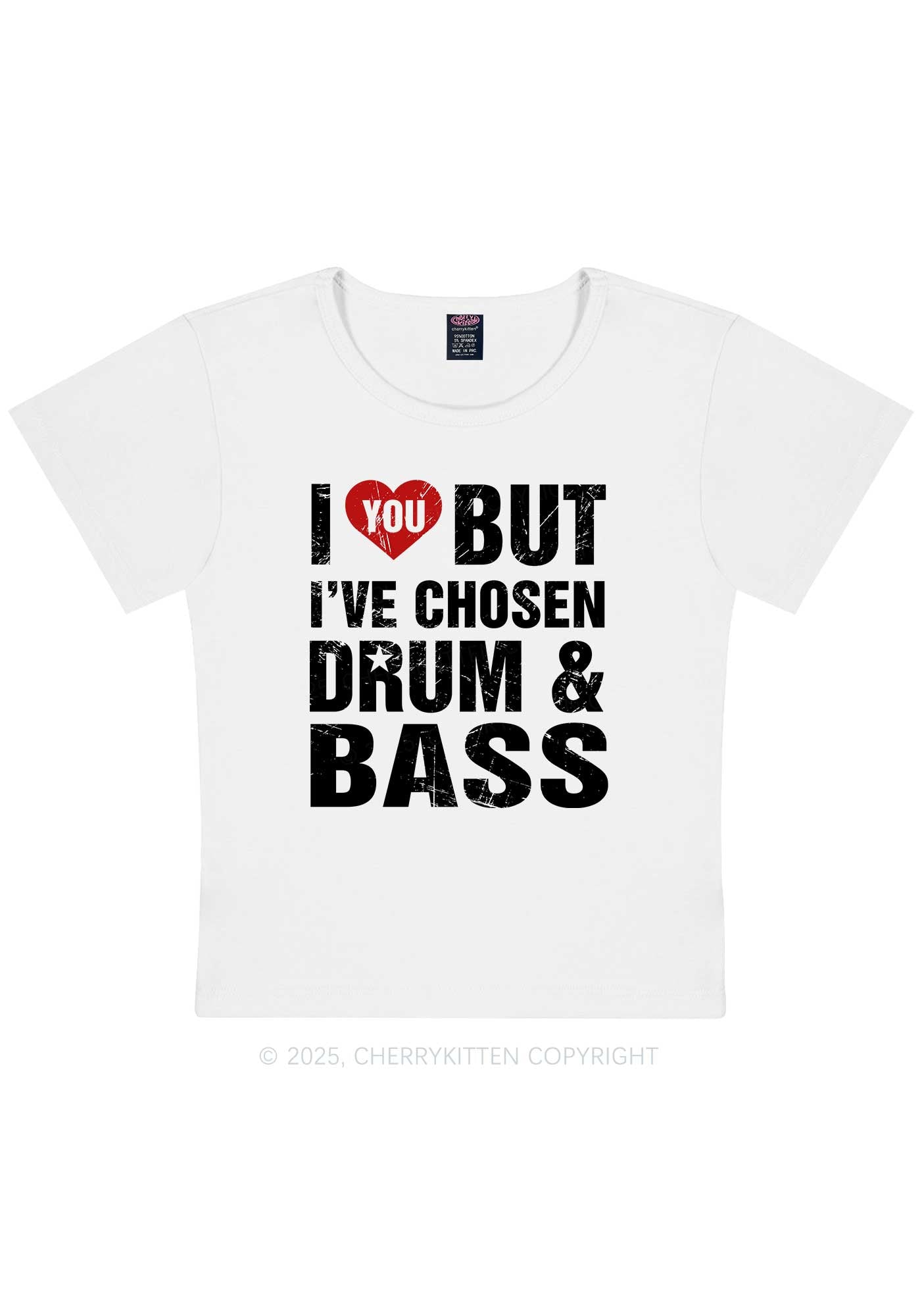 Chosen Drum And Bass Y2K Baby Tee Cherrykitten