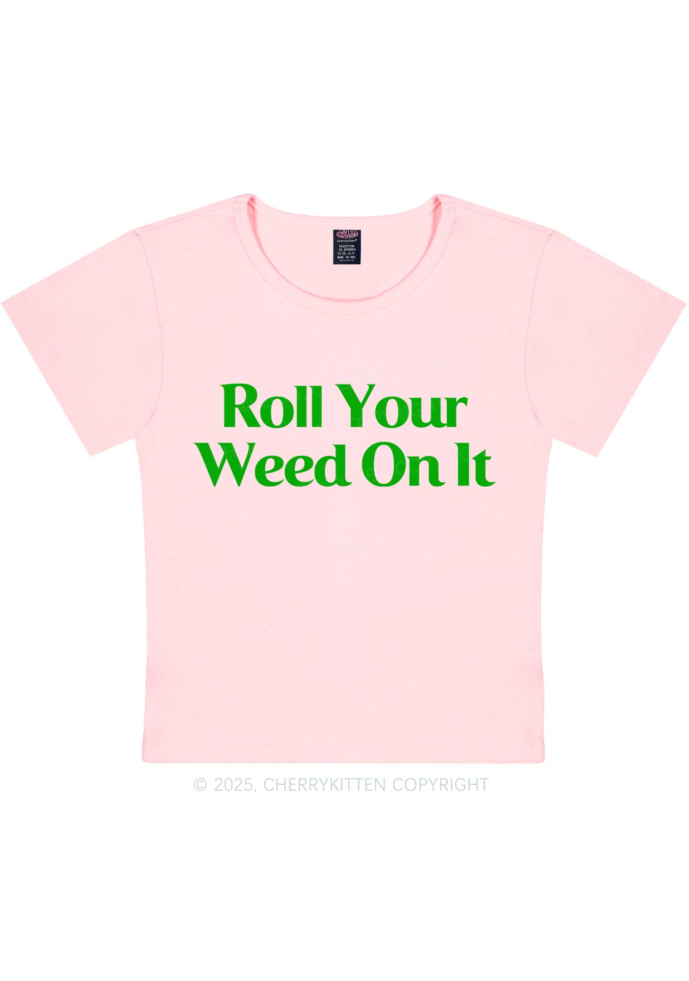 Roll Your Wxxd On It Y2K Baby Tee Cherrykitten