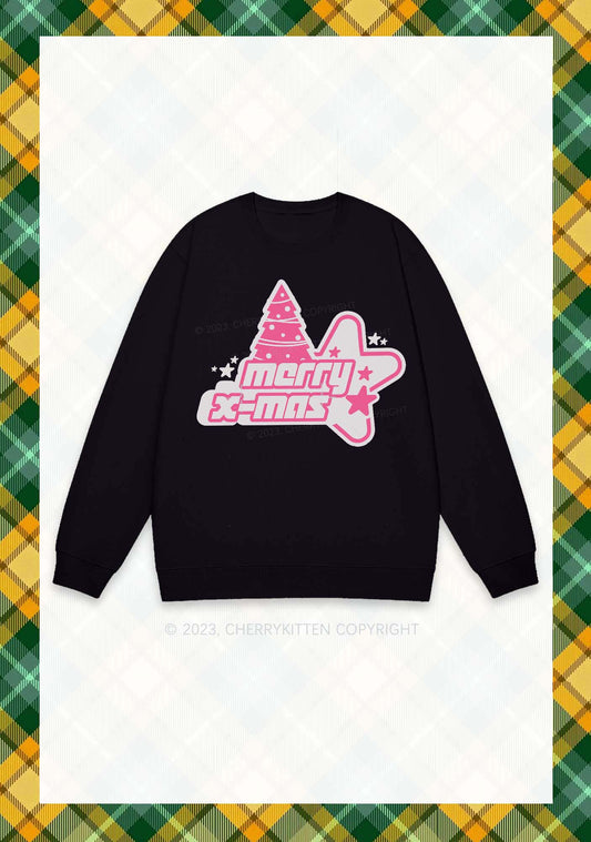 Merry X-Mas Christmas Y2K Sweatshirt Cherrykitten
