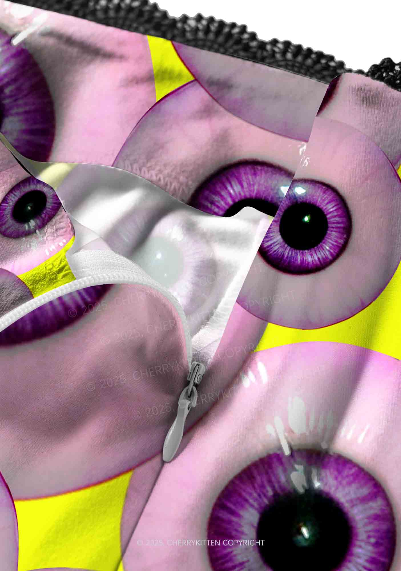 Halloween Purple Eyeballs Y2K Print Midi Skirt Cherrykitten