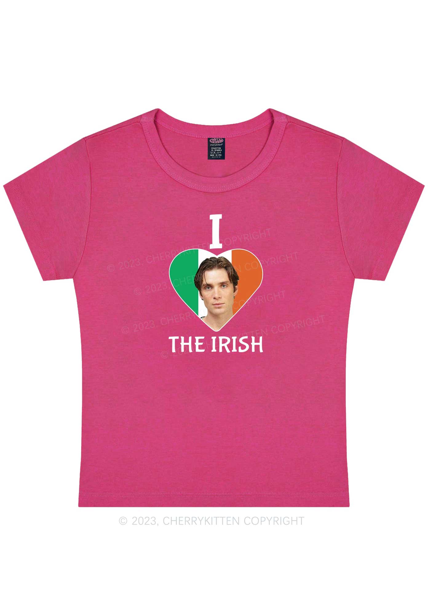 I Love The Irish Custom Photo St Patricks Y2K Baby Tee Cherrykitten