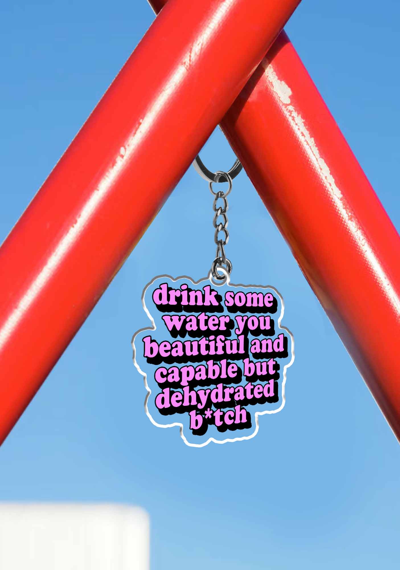 Drink Some Water 1Pc Y2K Keychain Cherrykitten
