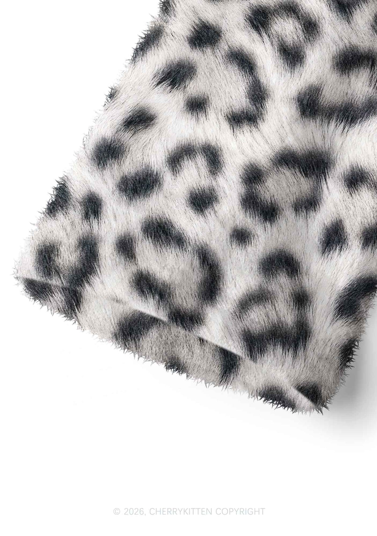White Leopard Y2K Print Fuzzy Straight Leg Warmers Cherrykitten