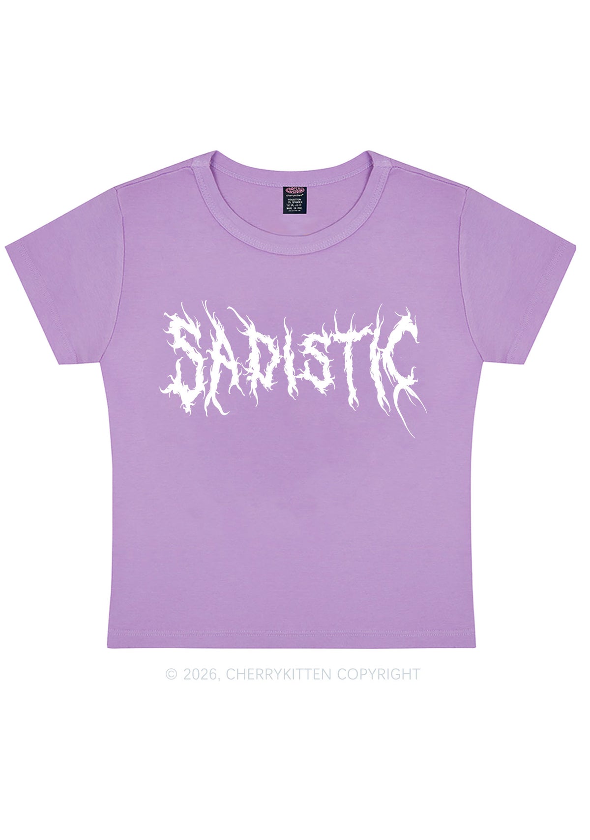 Sapistic Skull Y2K Baby Tee Cherrykitten
