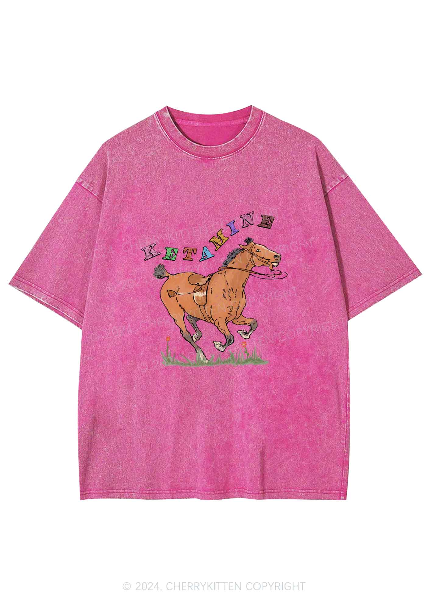 Orange Pony Y2K Washed Tee Cherrykitten