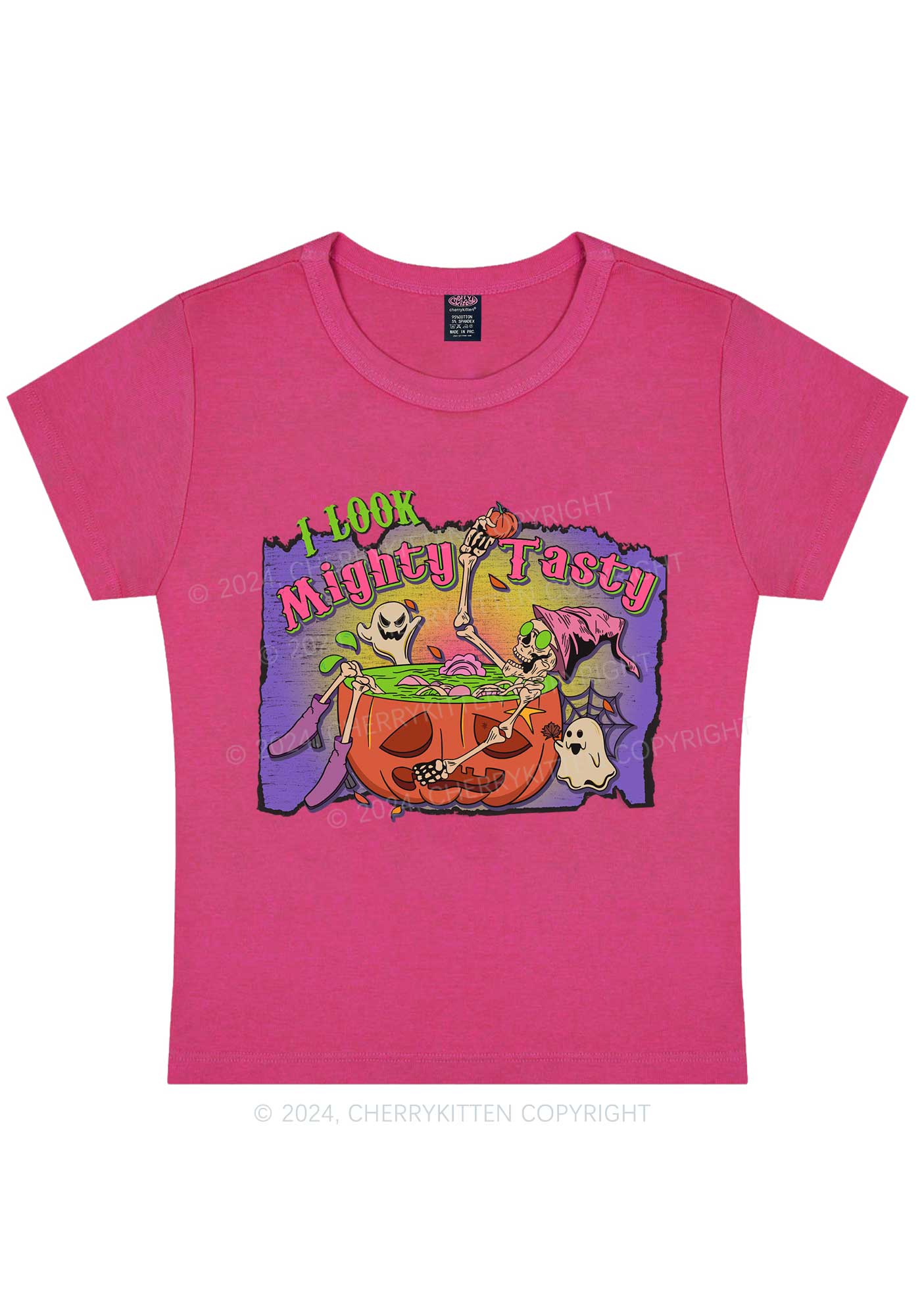 Mighty Tasty Halloween Y2K Baby Tee Cherrykitten