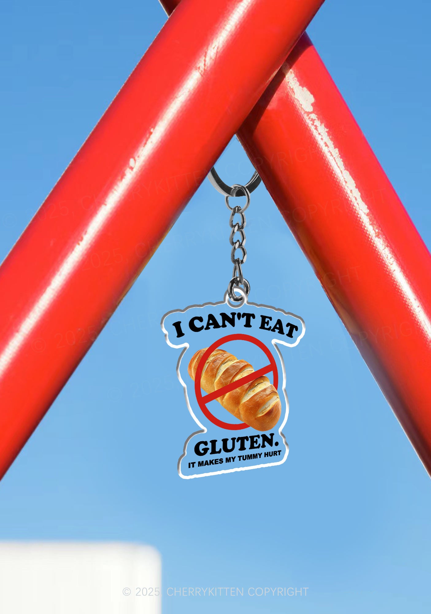 I Cant Eat Gluten 1Pc Y2K Keychain Cherrykitten