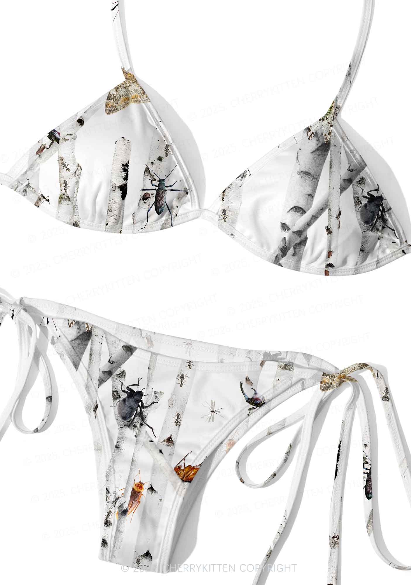 Insects On Birch Y2K Print Bikini Set Cherrykitten