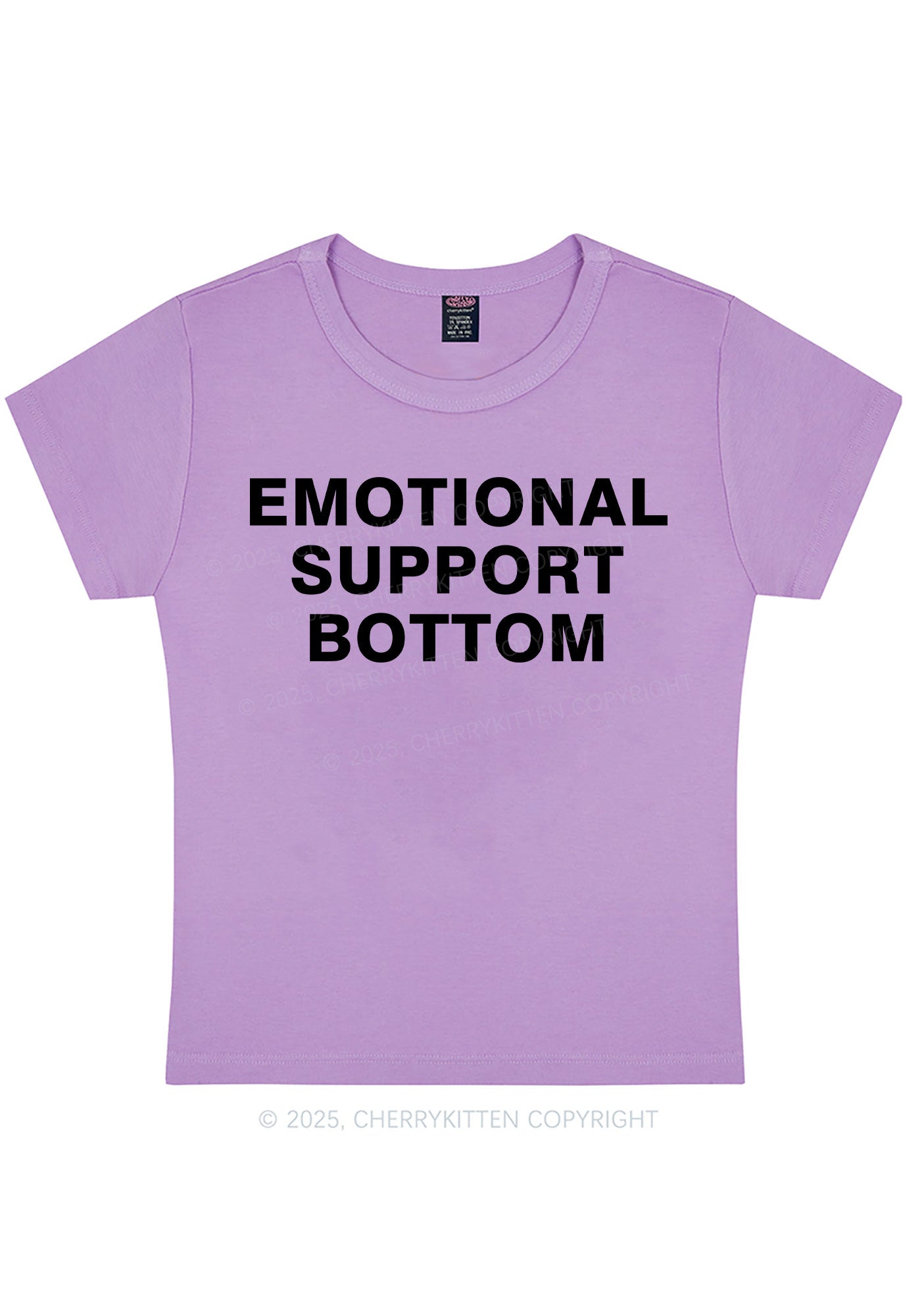 Curvy Emotional Support Bottom Pride Y2K Baby Tee Cherrykitten