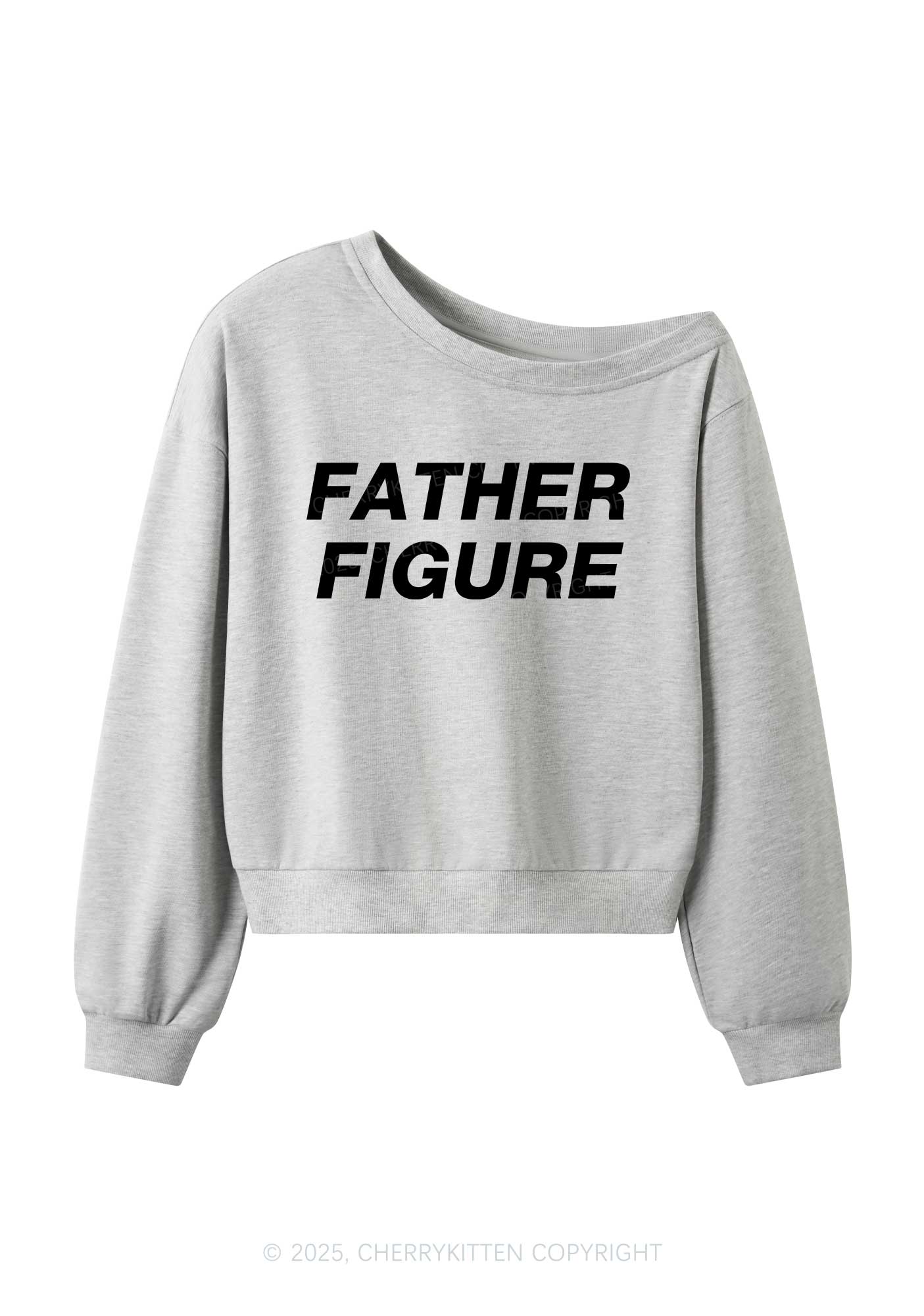 Father Figure Y2K Off Shoulder Sweatshirts Cherrykitten