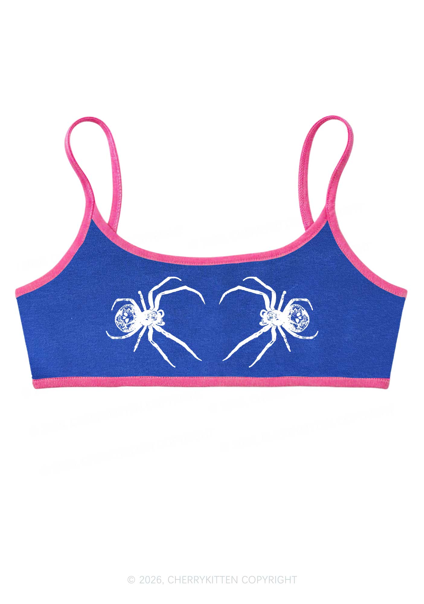 Skull Spider Y2K Super Crop Cami Cherrykitten