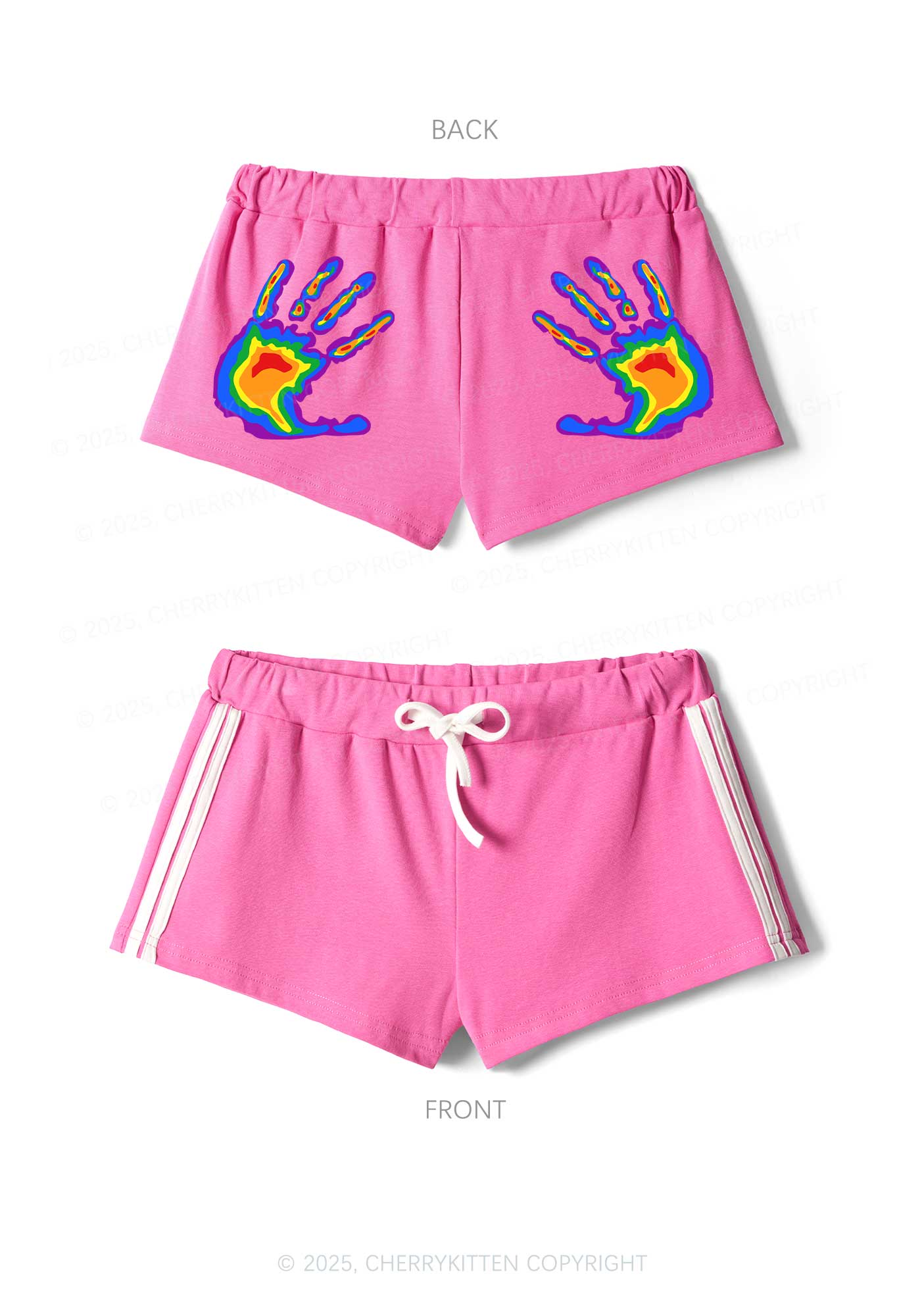 Thermal Hands Pride Y2K Drawstring Mini Shorts Cherrykitten