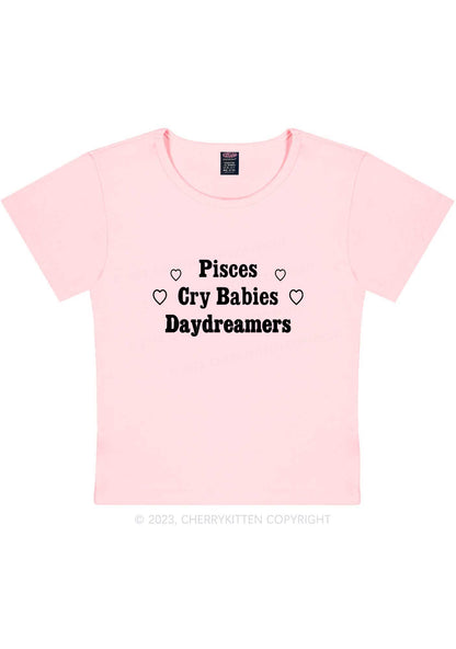 Pisces Cry Babies Daydreamers Y2K Baby Tee Cherrykitten