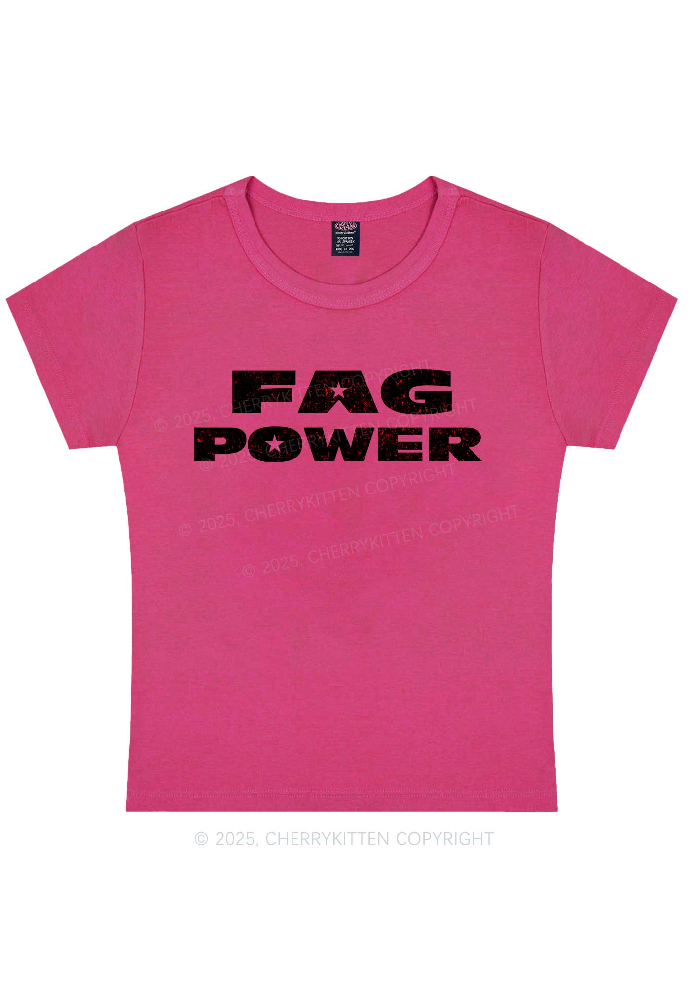 Fag Power Pride Y2K Baby Tee Cherrykitten